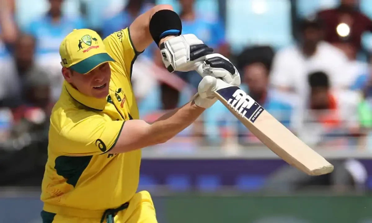 Steve Smith in action during a cricket match, showcasing his batting prowess.