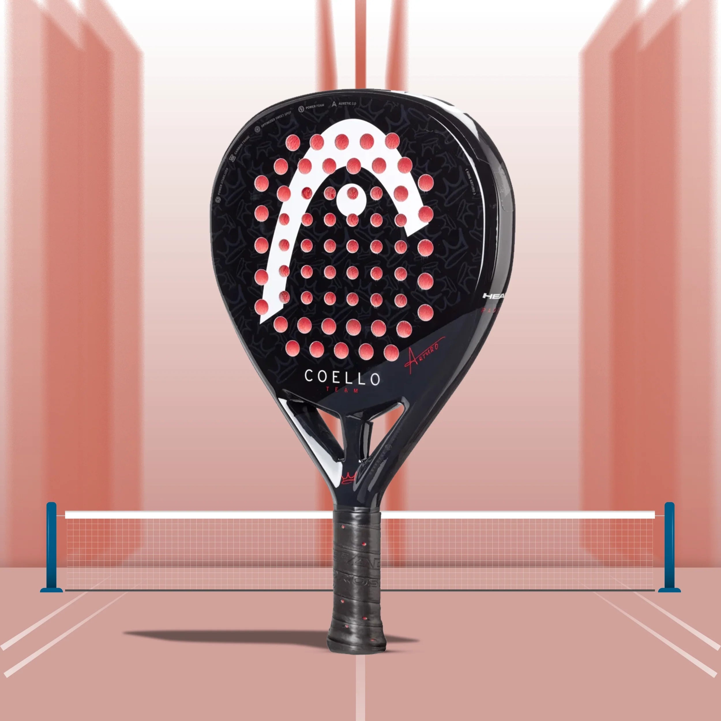 Head Coello Team 2025 Padel Racquet - Black/Red recommended for athletes.
