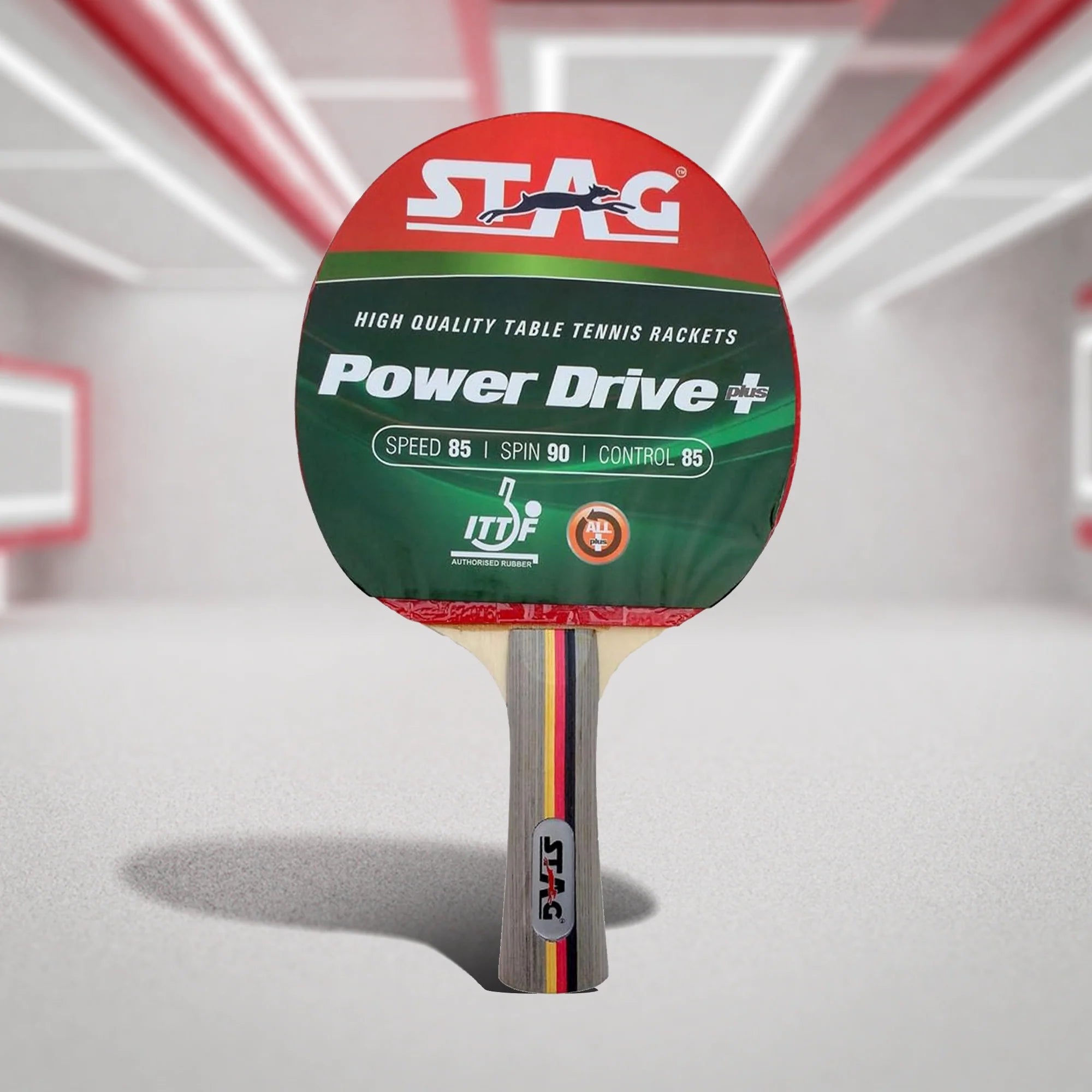 Stag Power Drive Table Tennis Racquet on a plain background