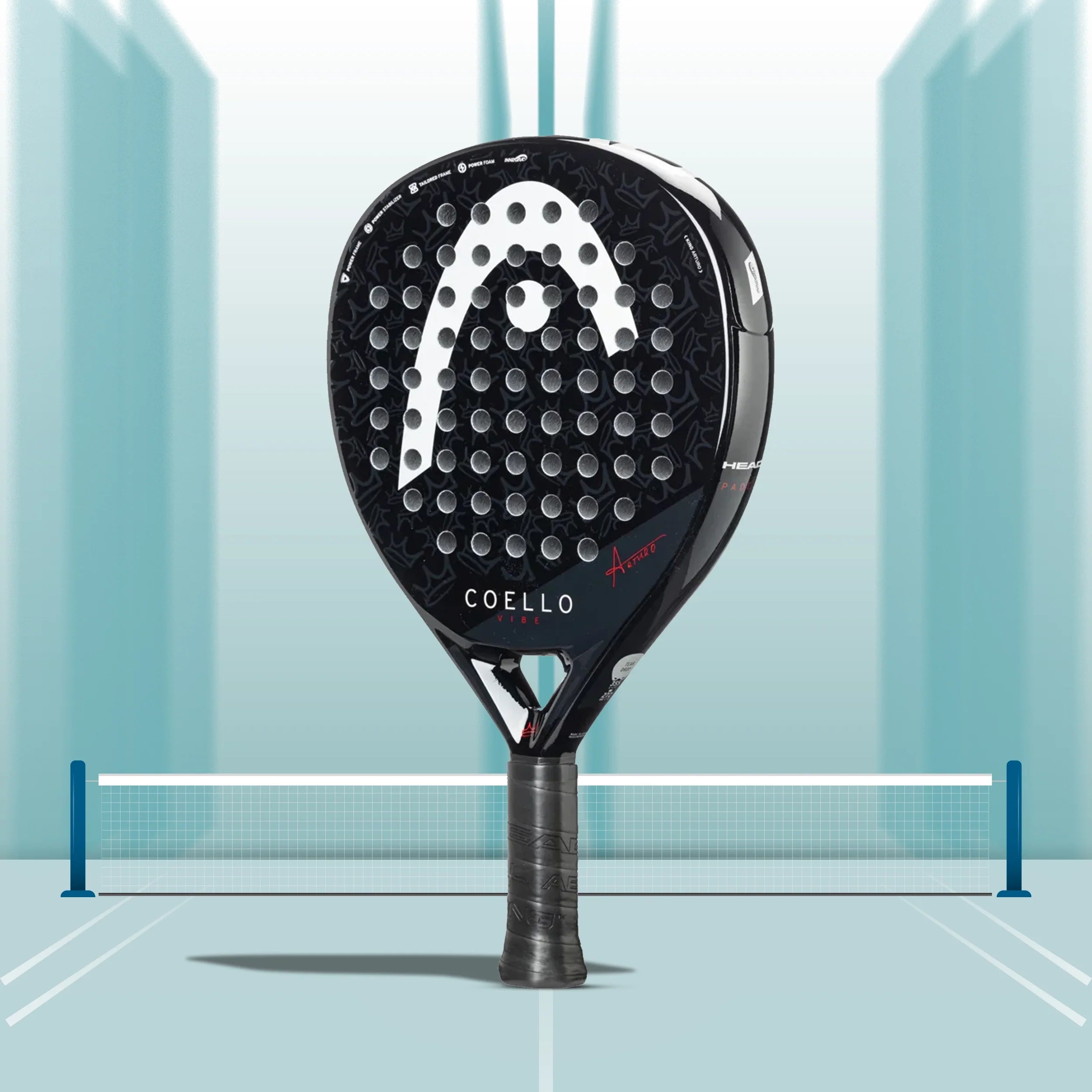 Head Coello Vibe 2025 Padel Racquet in Black and White