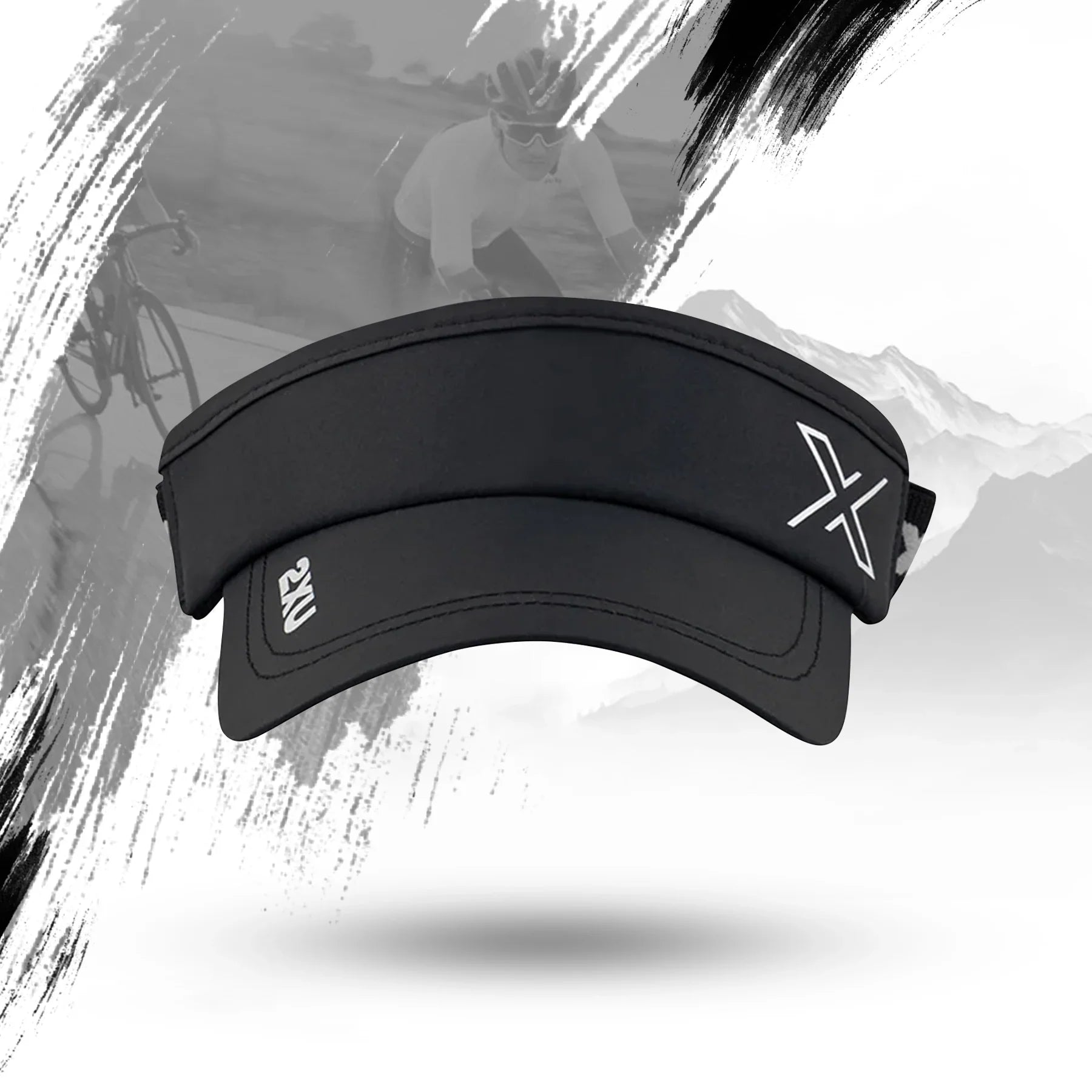 Technical breakdown of the 2XU Performance Visor - Black/Black for athletes.