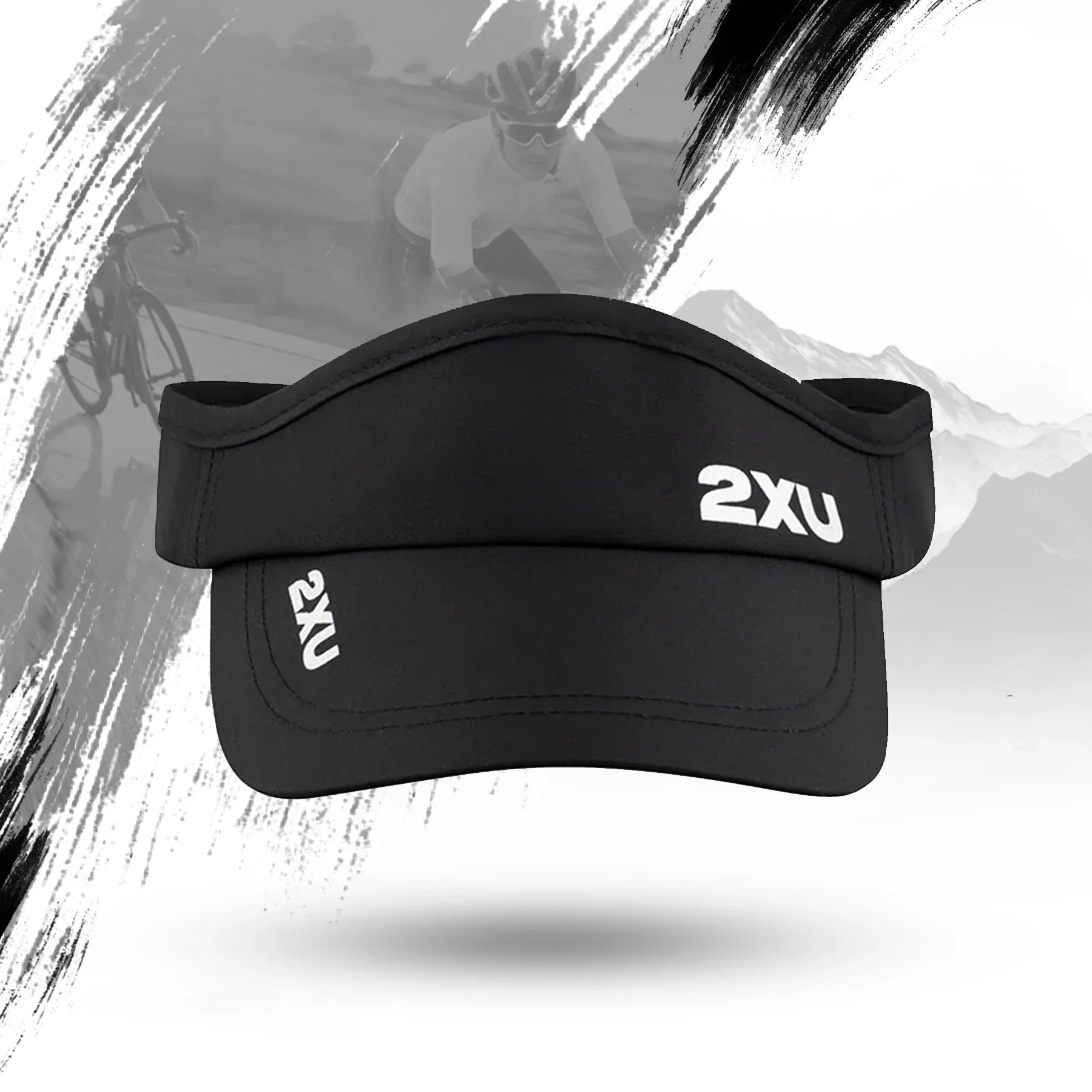 The 2XU Run Visor - Black/Black is designed for comfort and performance in running.