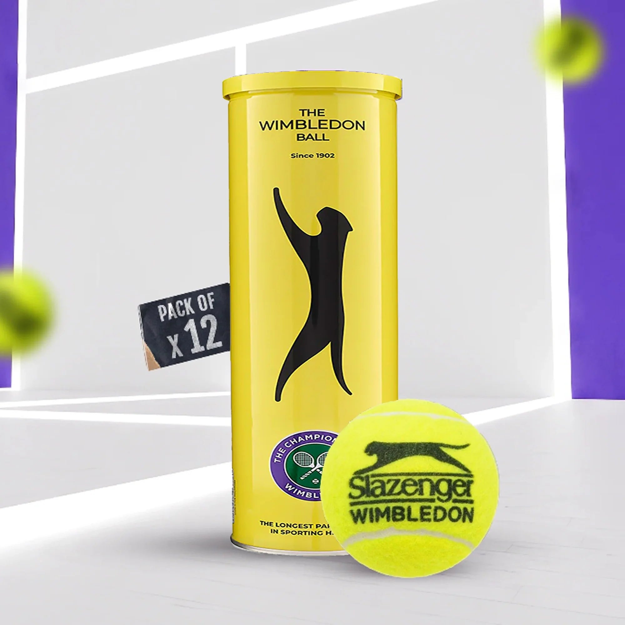 Review of Slazenger Wimbledon Multicolour Tennis Ball set for tennis enthusiasts.