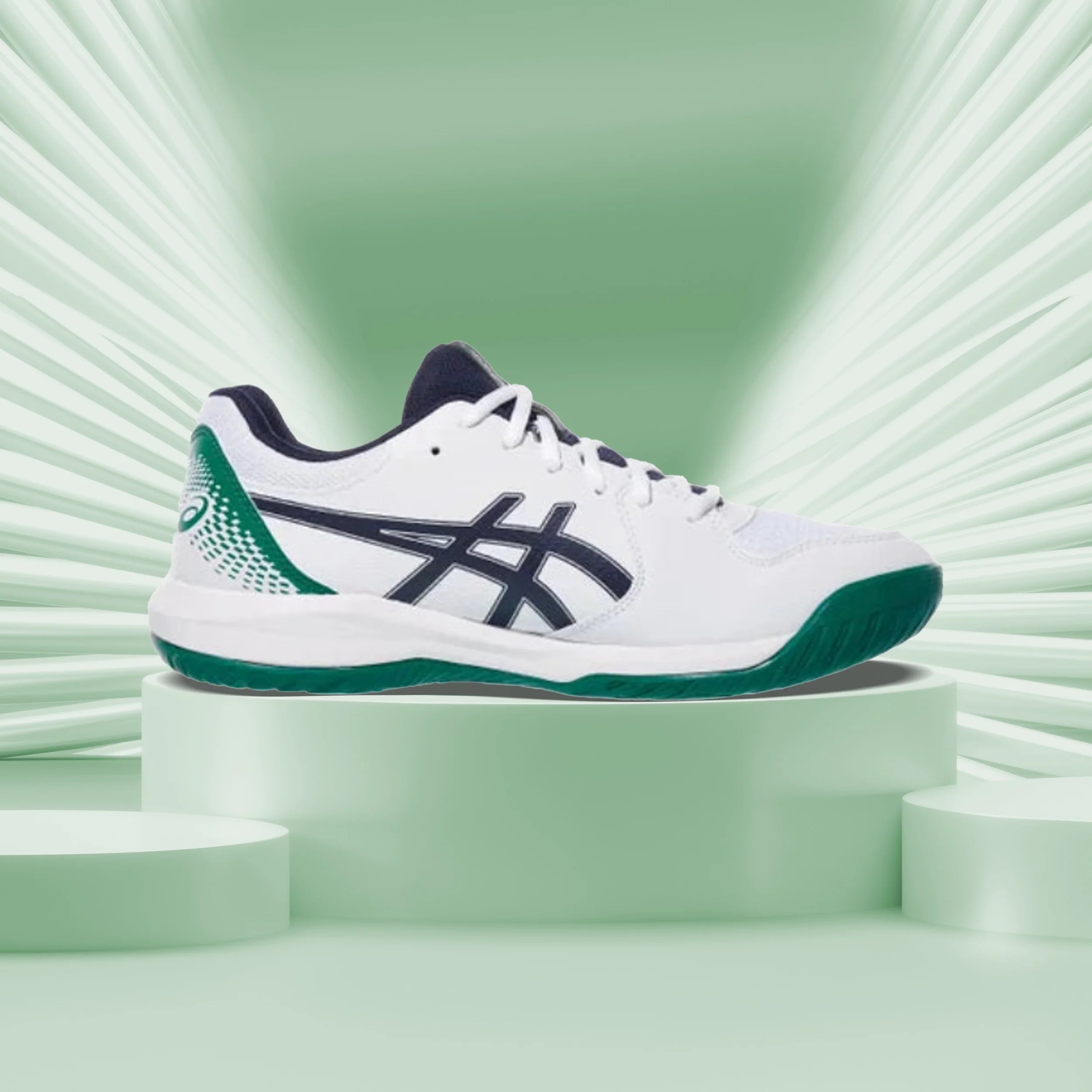 A pair of Asics GEL-DEDICATE 8 1041A408.105 tennis shoes on a clear white background.