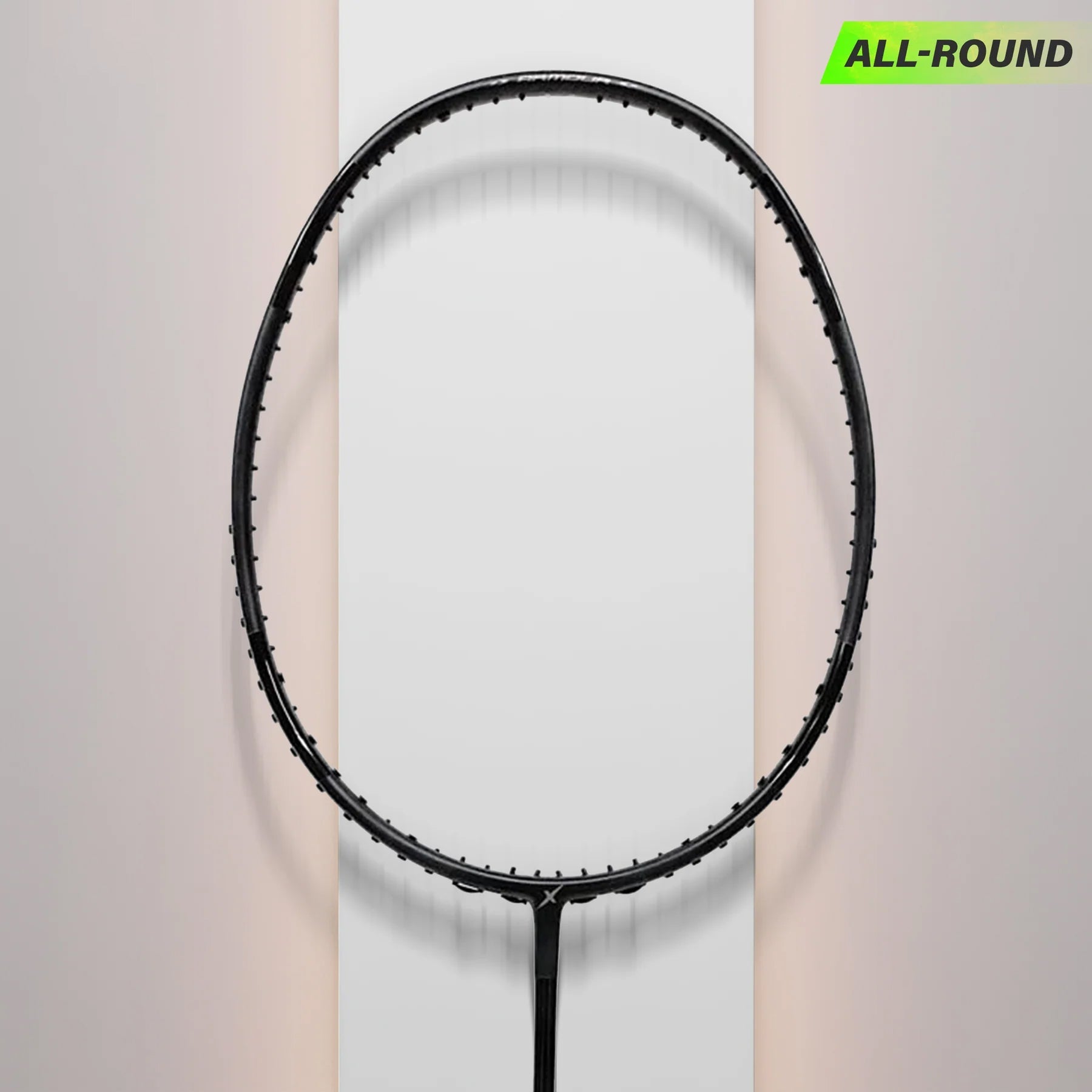 Maxbolt Black Badminton Racket - Head-heavy balance with nano carbon technology for power and control.
