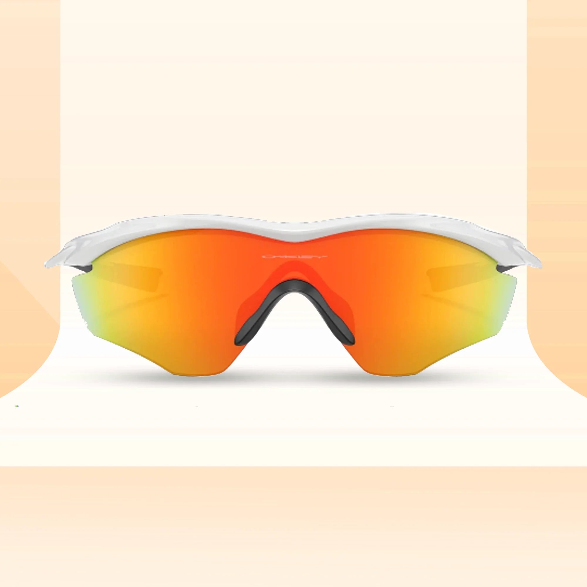 Review of Oakley M2 Sunglass in Polished White with Fire Iridium Lens