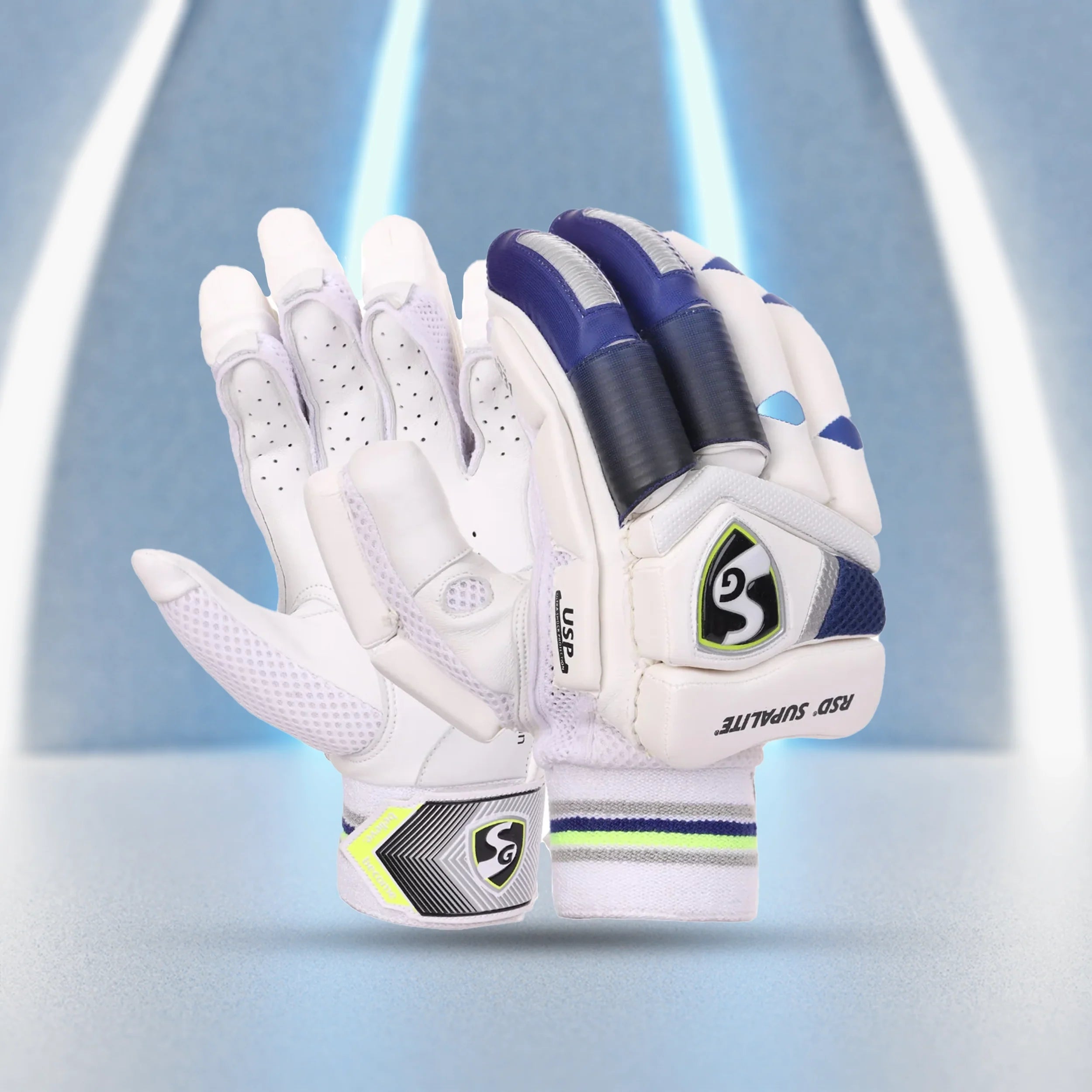 SG RSD Supalite Batting Gloves on clean white background.