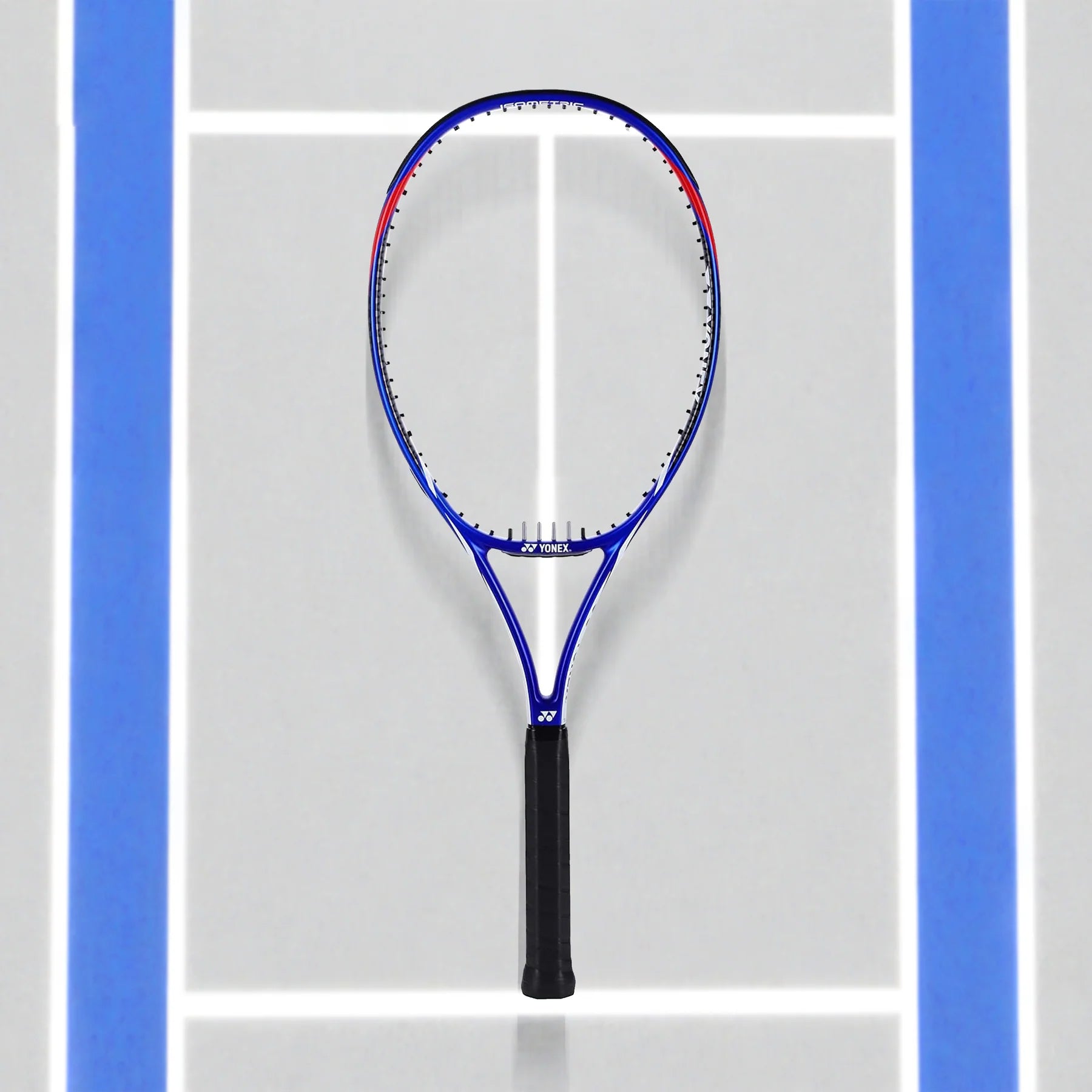 Technical breakdown of the Yonex Smash Heat Tennis Racquet in Blue, designed for advanced players.