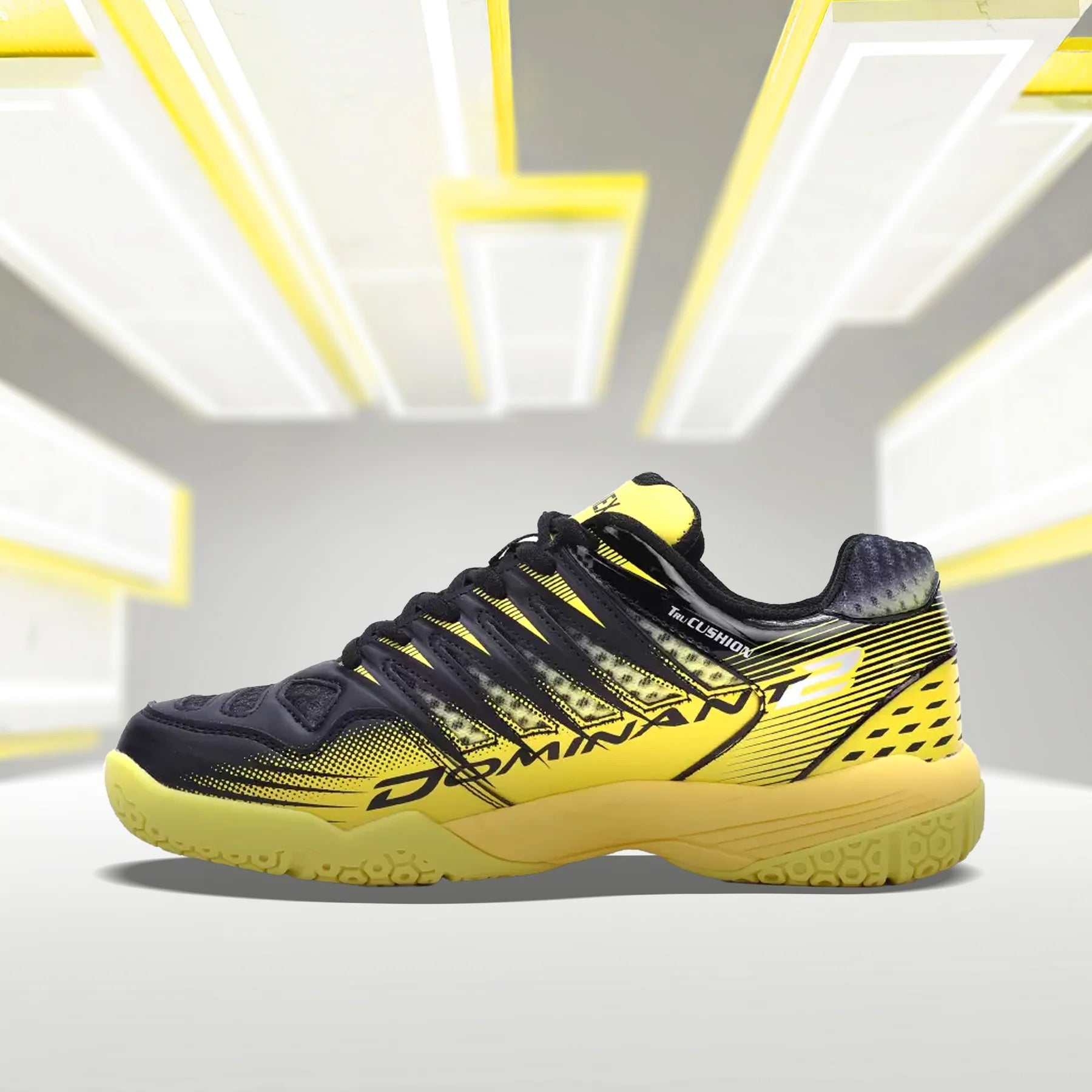 Yonex Tour Dominant 2 Men's Badminton Shoes in Black Neon/Yellow, designed for performance and style.