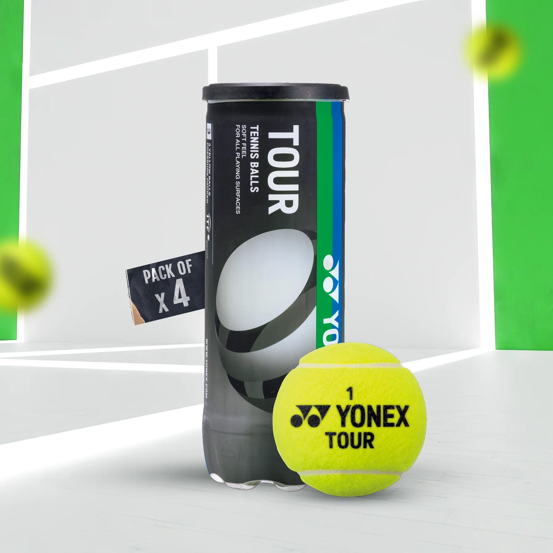 A calming wellness journal entry introducing Yonex Tour Tennis Balls for recovery