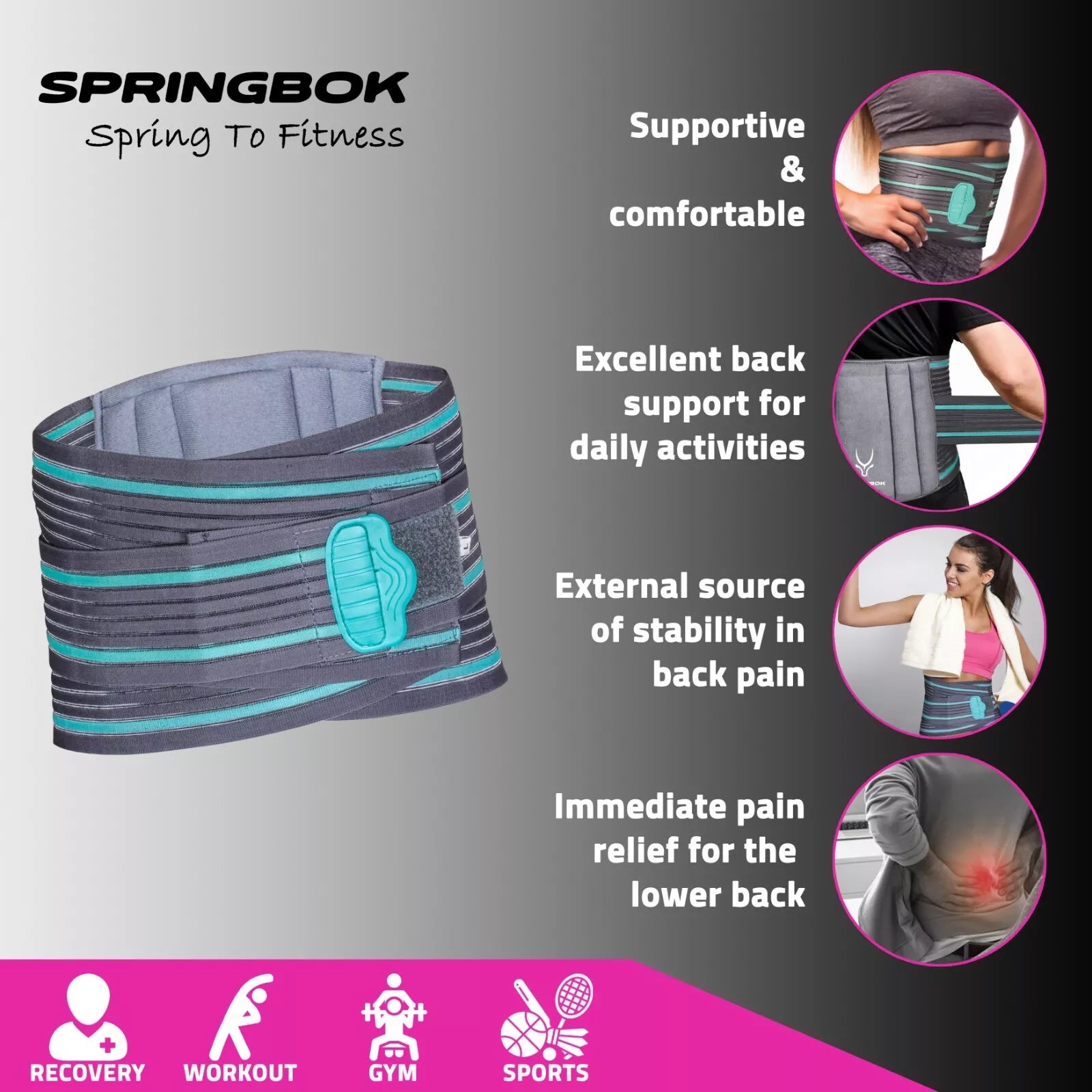A calming journal entry about the Springbok Lumbo Sacral Belt and its benefits for recovery.