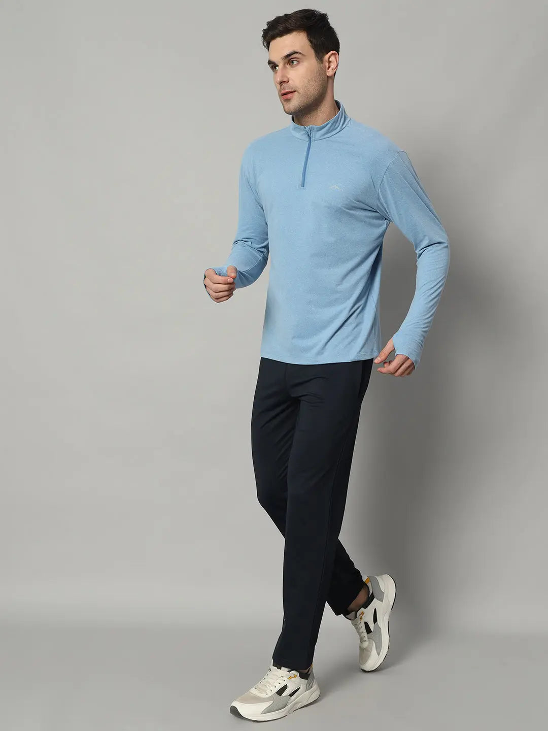 Men's Nomadic Full Sleeves T Shirt - Lichen Blue Reccy