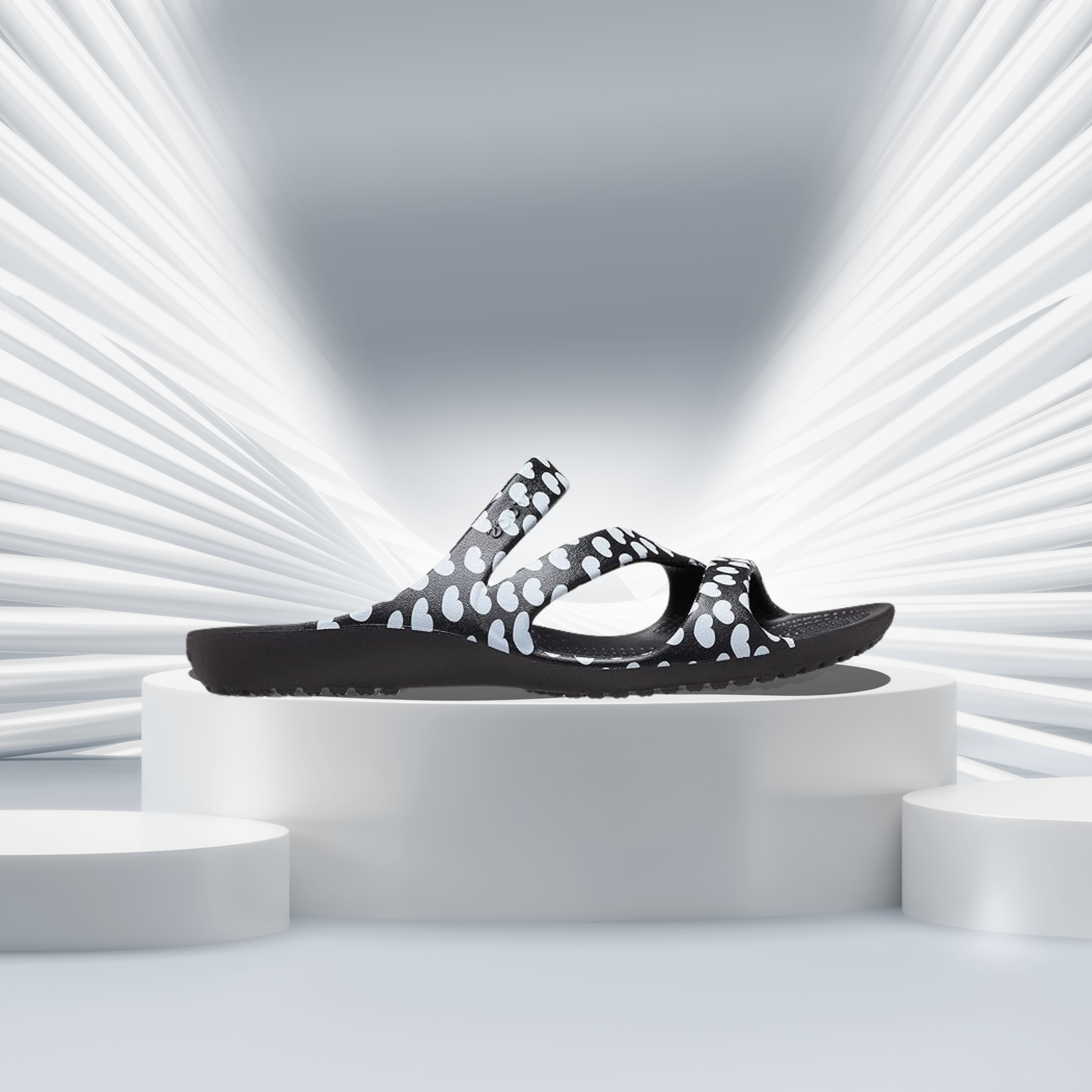 Crocs Women's Kadee II Retro Resort W Blk/WHI Sandal (Black, W5)