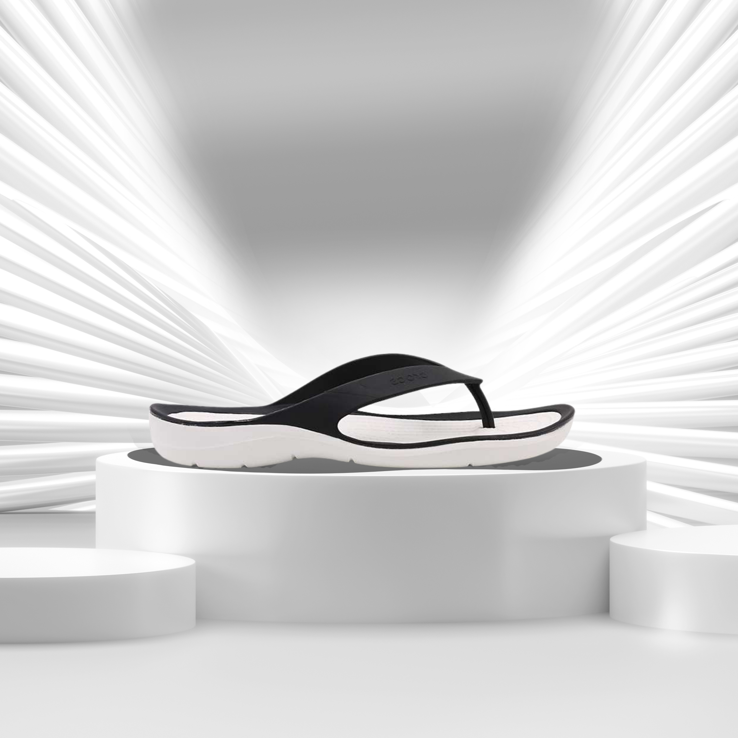 Crocs Women's Swiftwater Black/White Flip-Flops