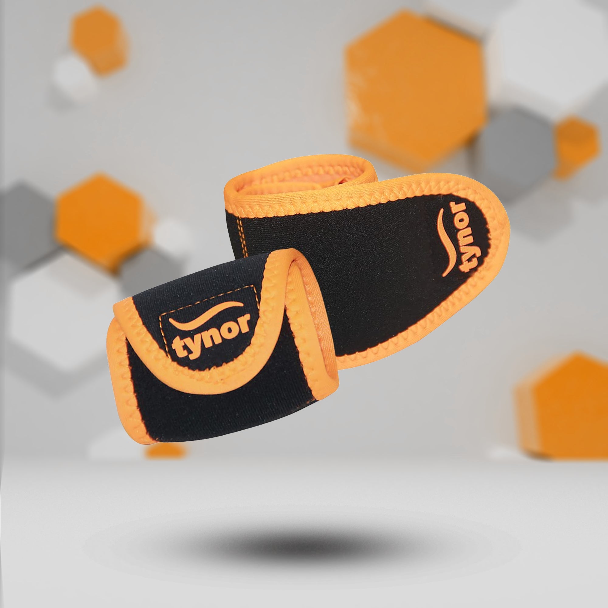 Tynor Wrist Support With Thumb Loop Neo - Black & Orange (Pack of 2) - InstaSport