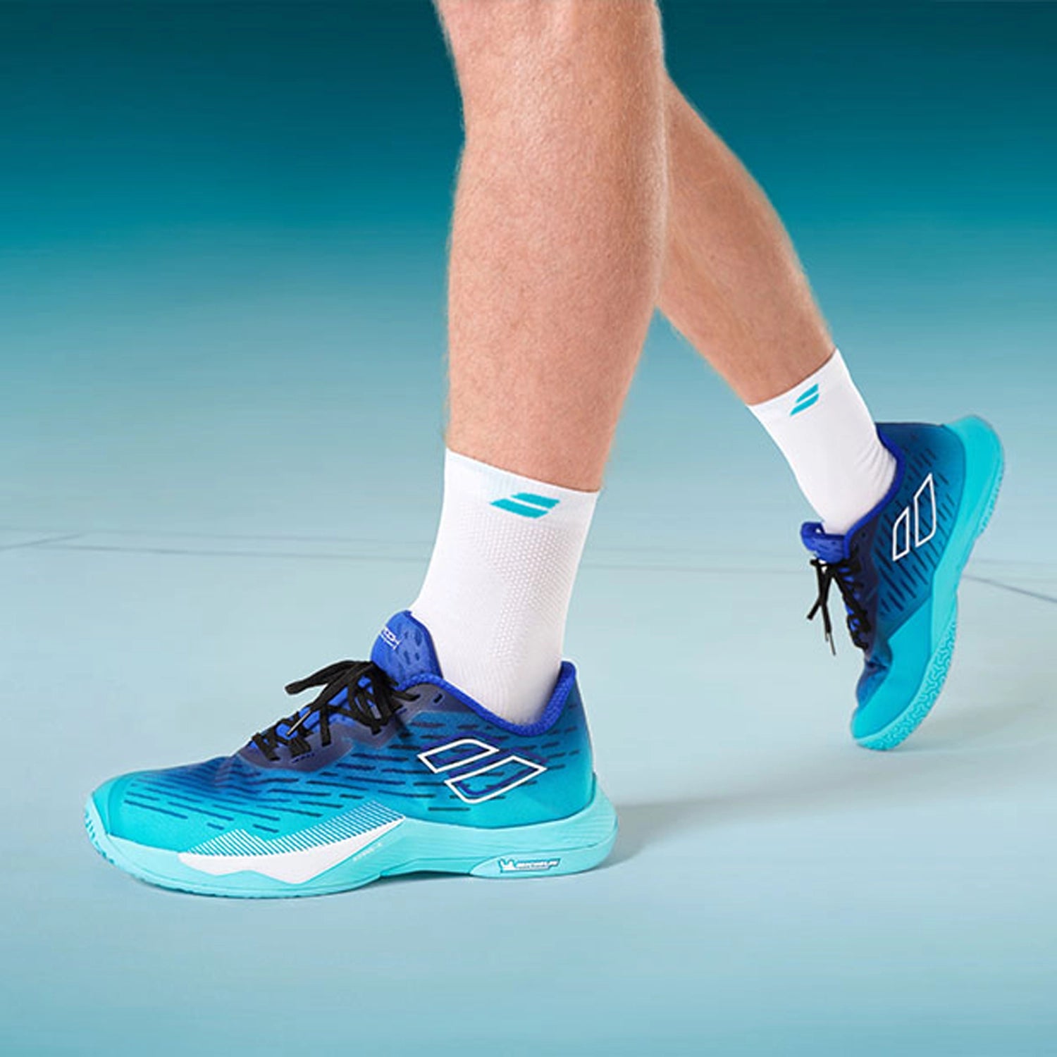 Babolat Shadow Tour 5 Badminton Shoes for Men (Ceramic Blue)