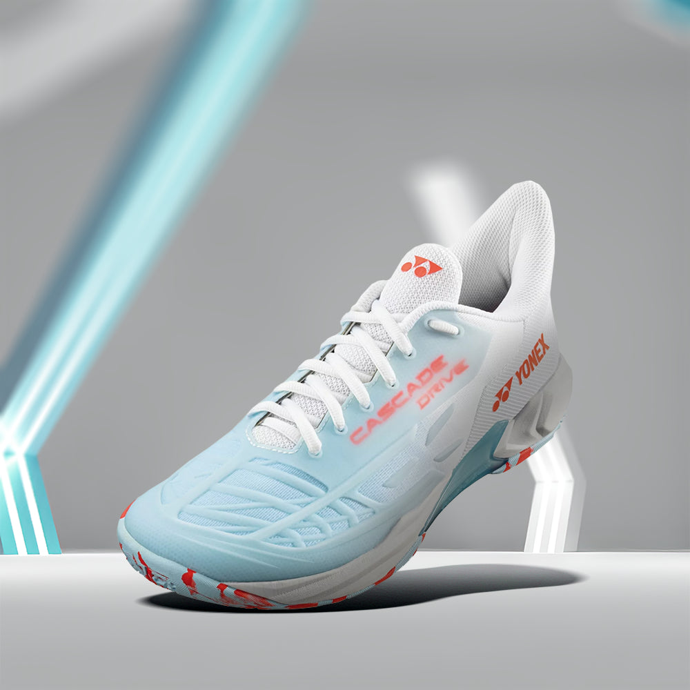 YONEX Power Cushion Cascade Drive 2 Badminton Shoes - White/ Water Blue - InstaSport