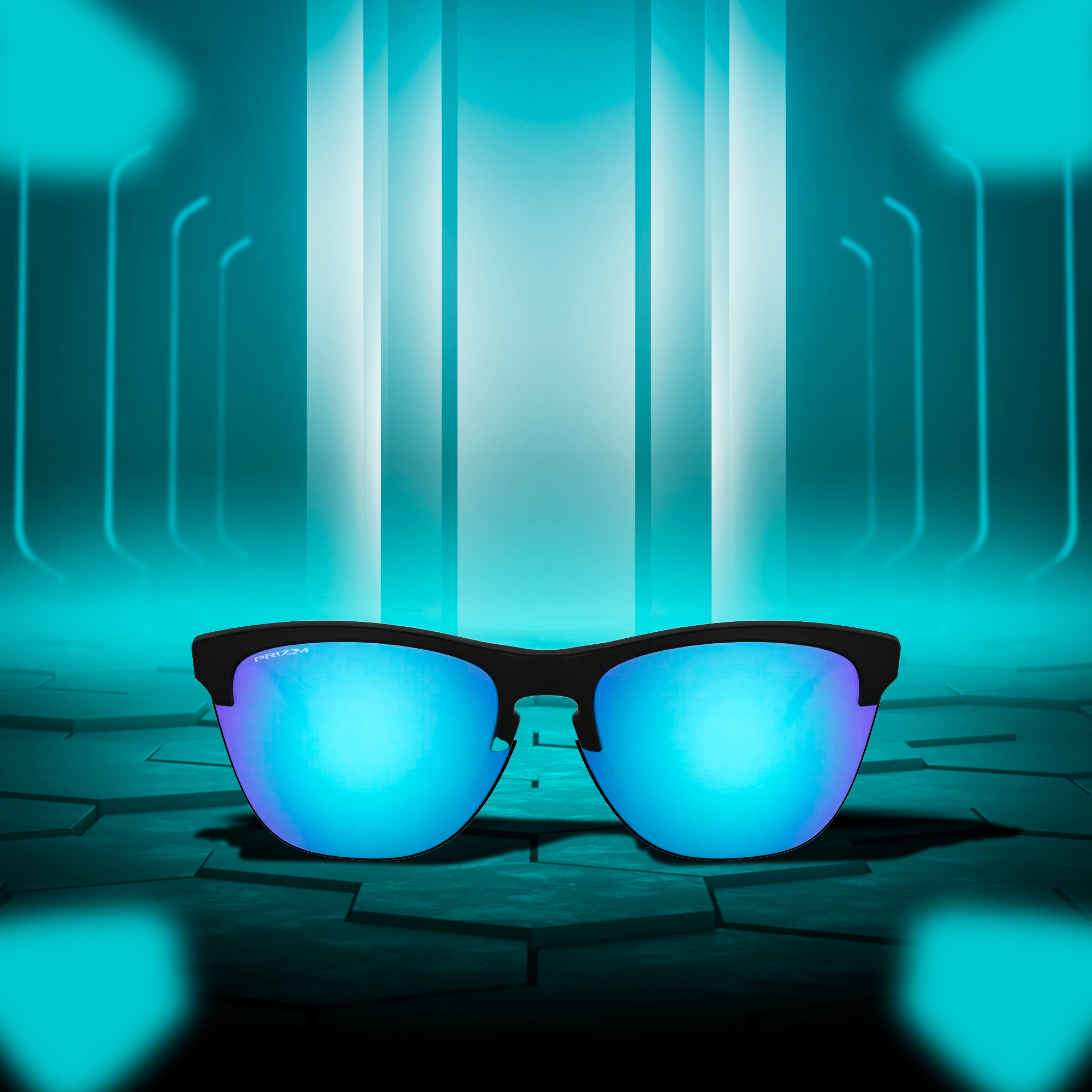 Oakley Frogskins Lite Matte Black Prizm sapphire Sunglass - InstaSport