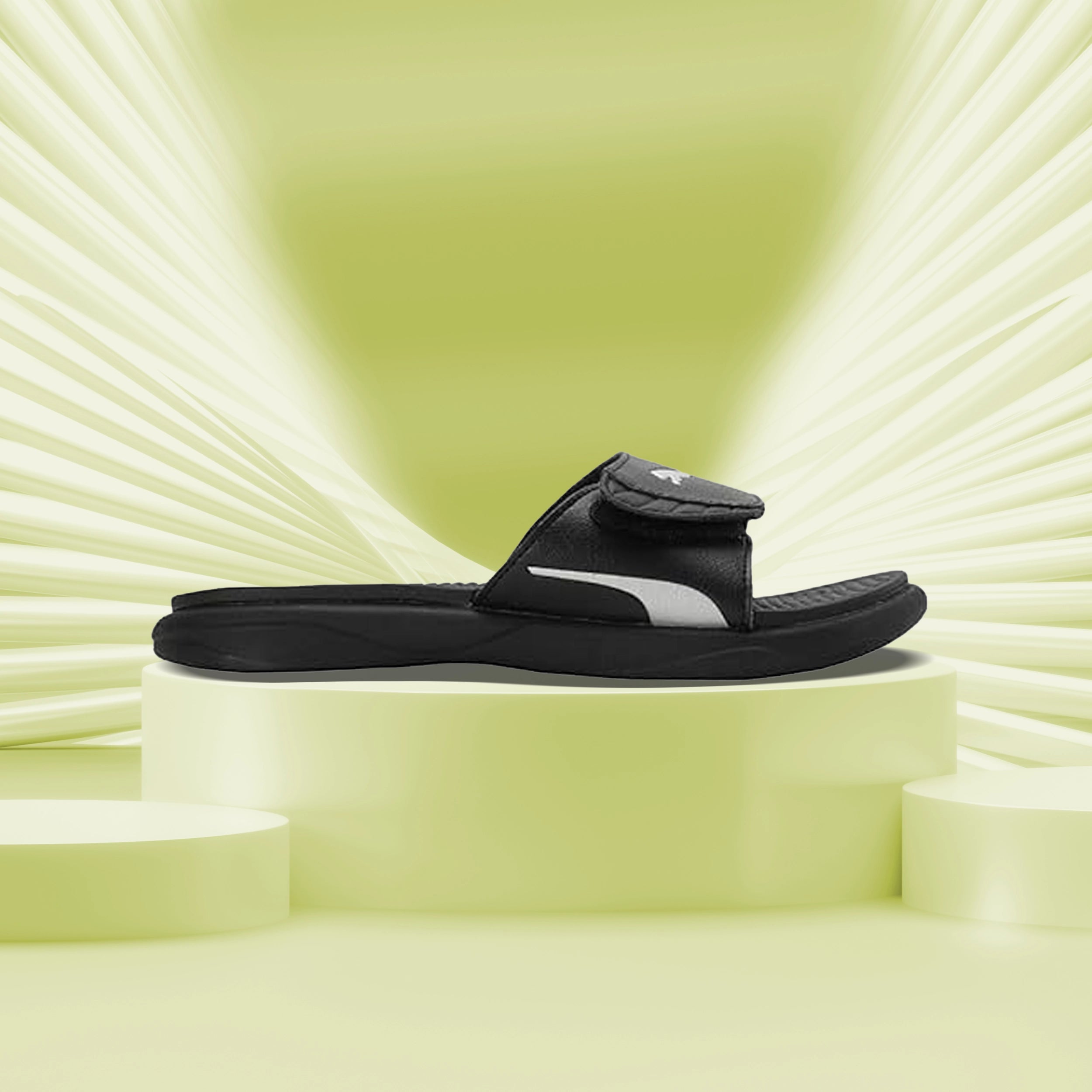 Puma Royalcat Comfort Softride Women's Slides (Black - Silver) 39671101