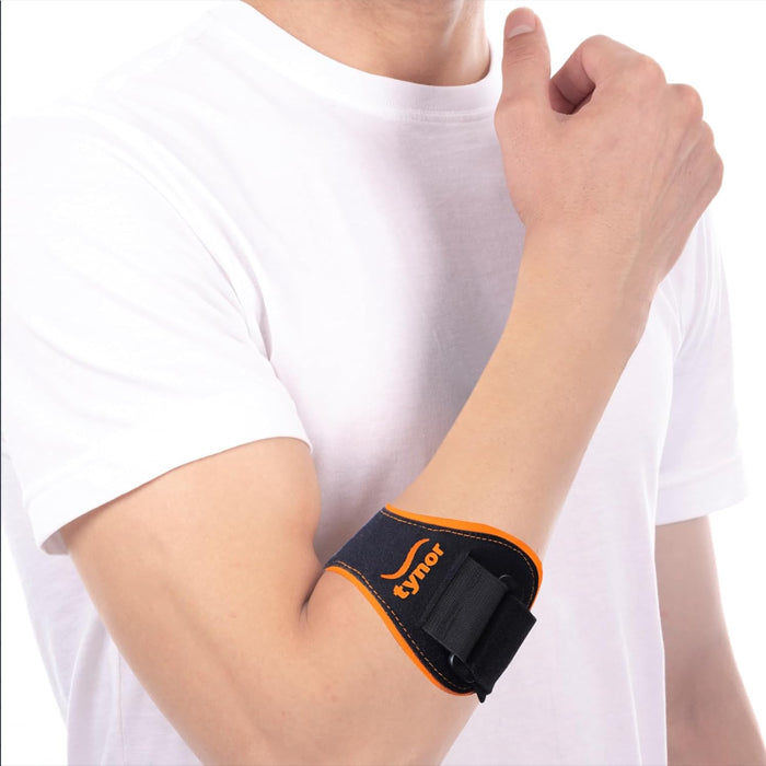 Tynor Tennis/ Golfer's Elbow Support Pro - Black & Orange - InstaSport
