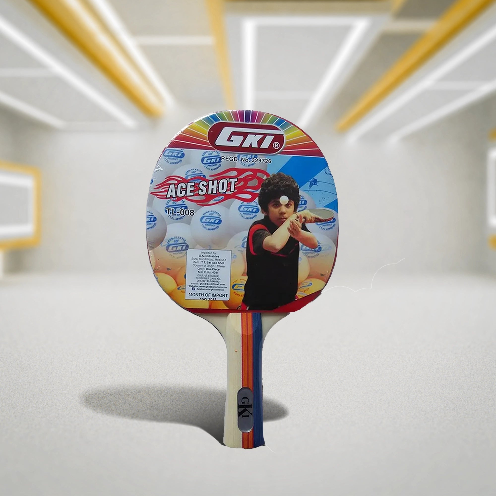 GKI Ace Shot Table Tennis Bat with Cover