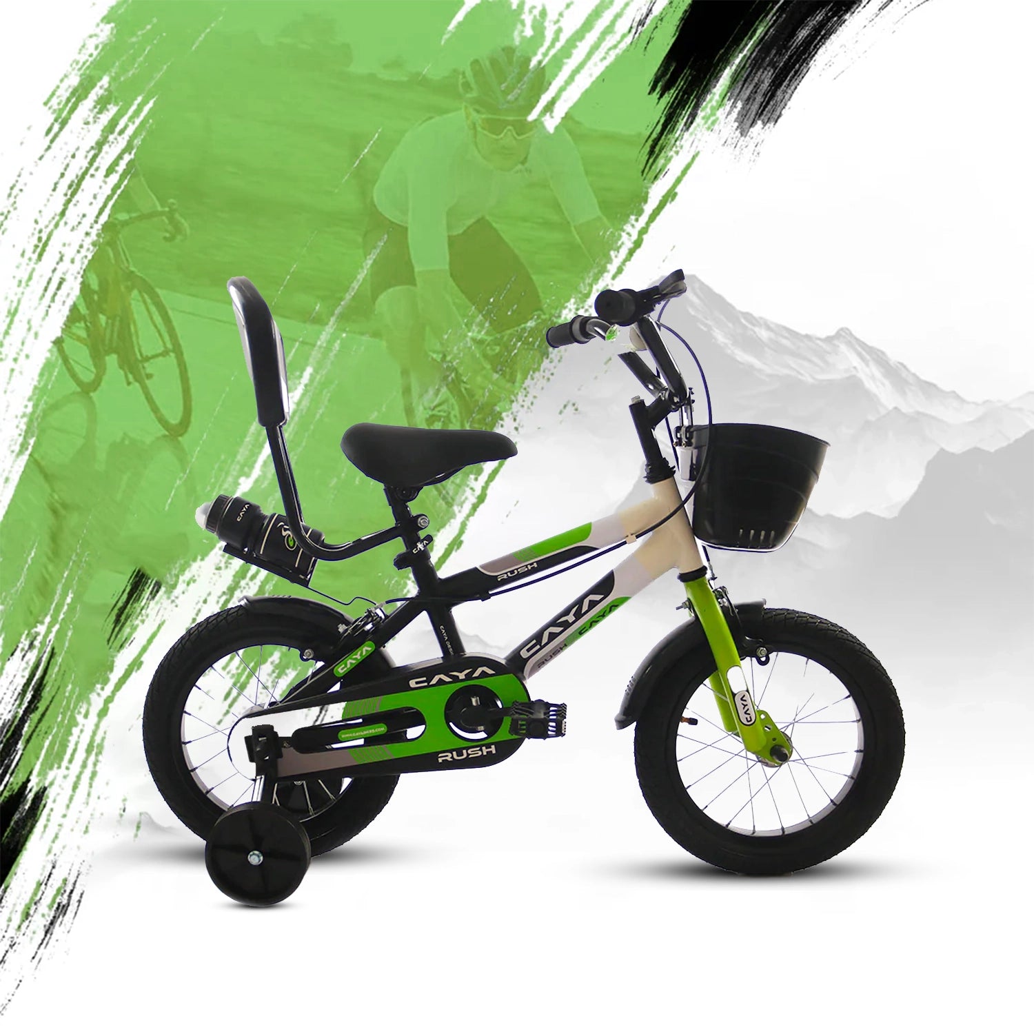 Caya Rush 14 Unisex Freeride Kids Bike - Green
