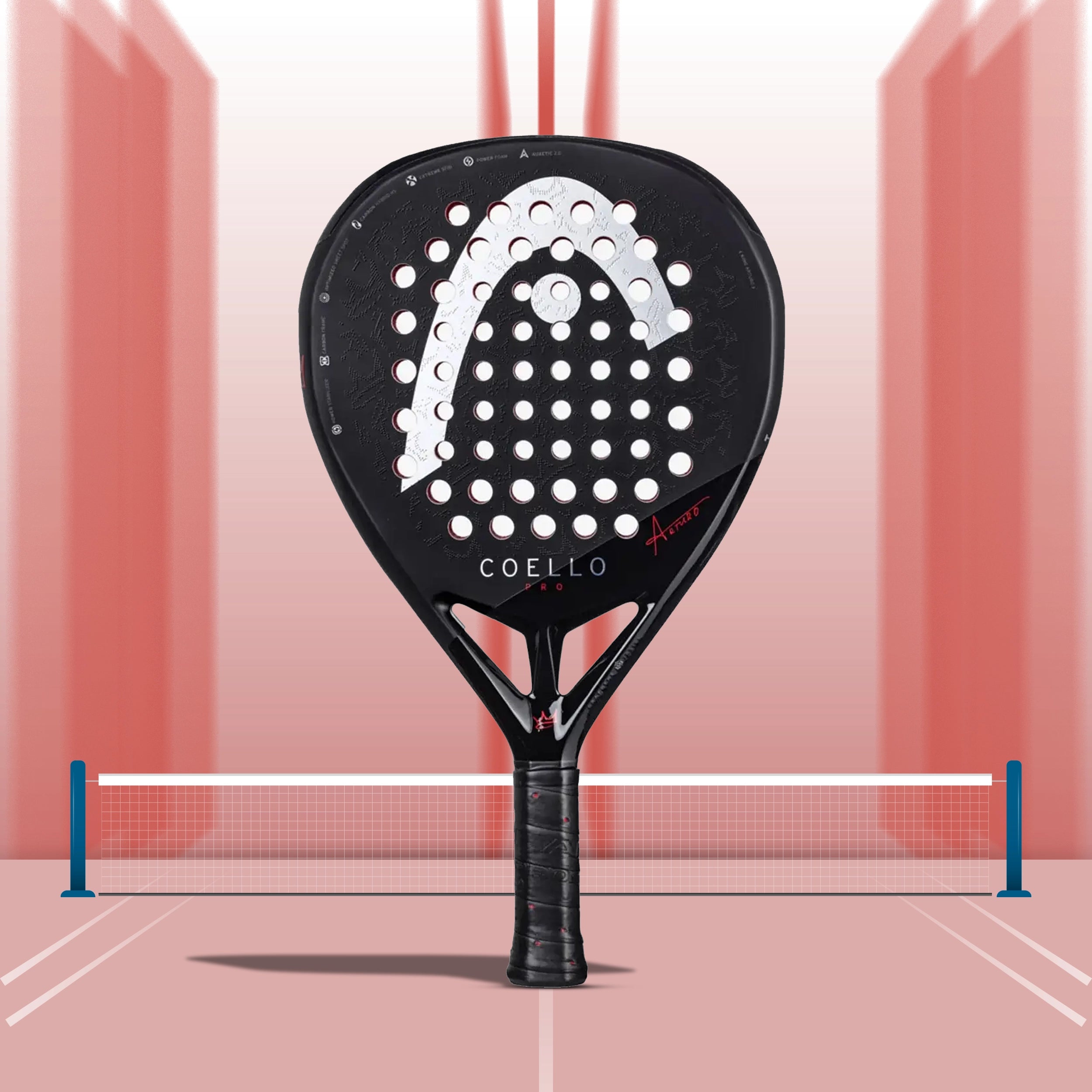 Head Coello Pro 2025 Padel Racquet - Black/White
