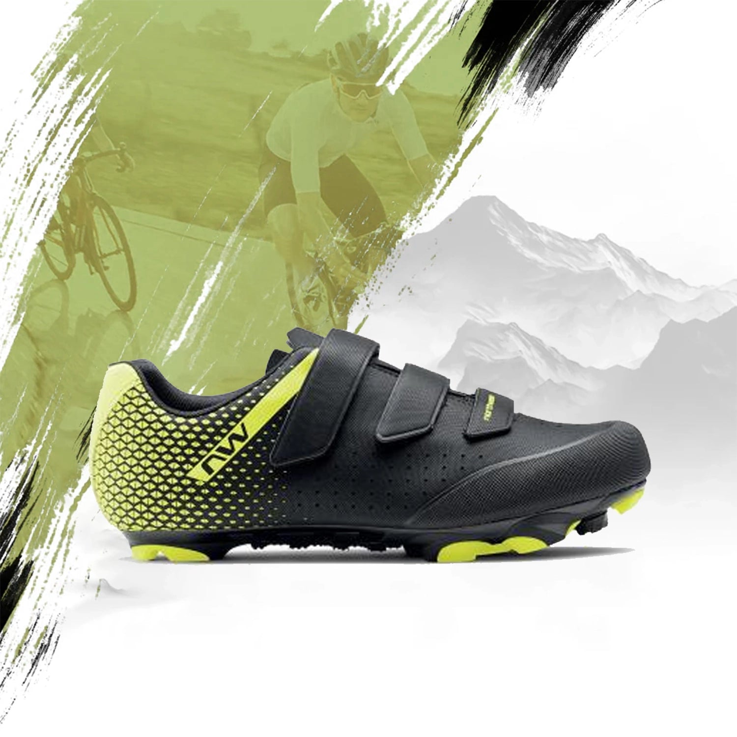Northwave Origin 2 Men's Cycling Shoes - Black/Yellow Flurocent