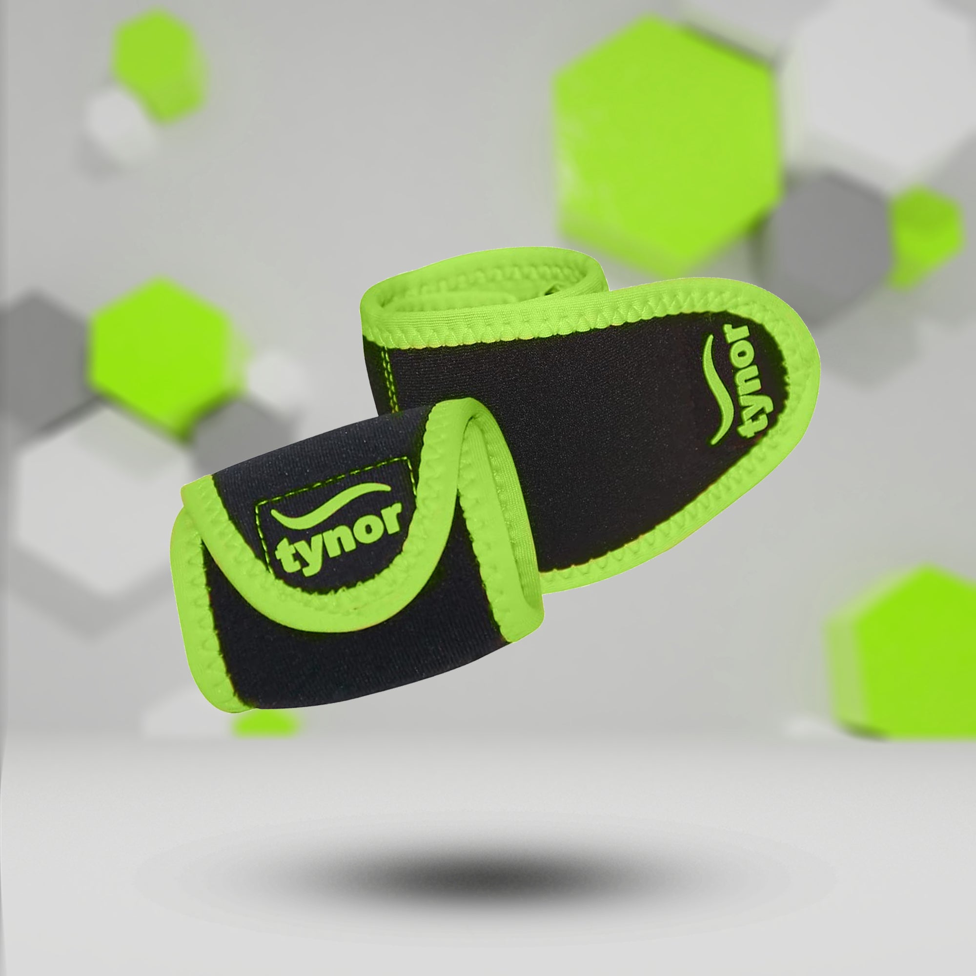 Tynor Wrist Support With Thumb Loop Neo - Black & Green (Pack of 2) - InstaSport