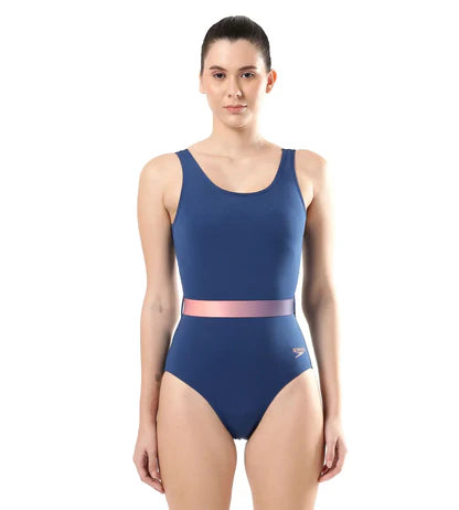 Speedo Women's Recycled Endurance+ Belted U Back One Piece Swimwear