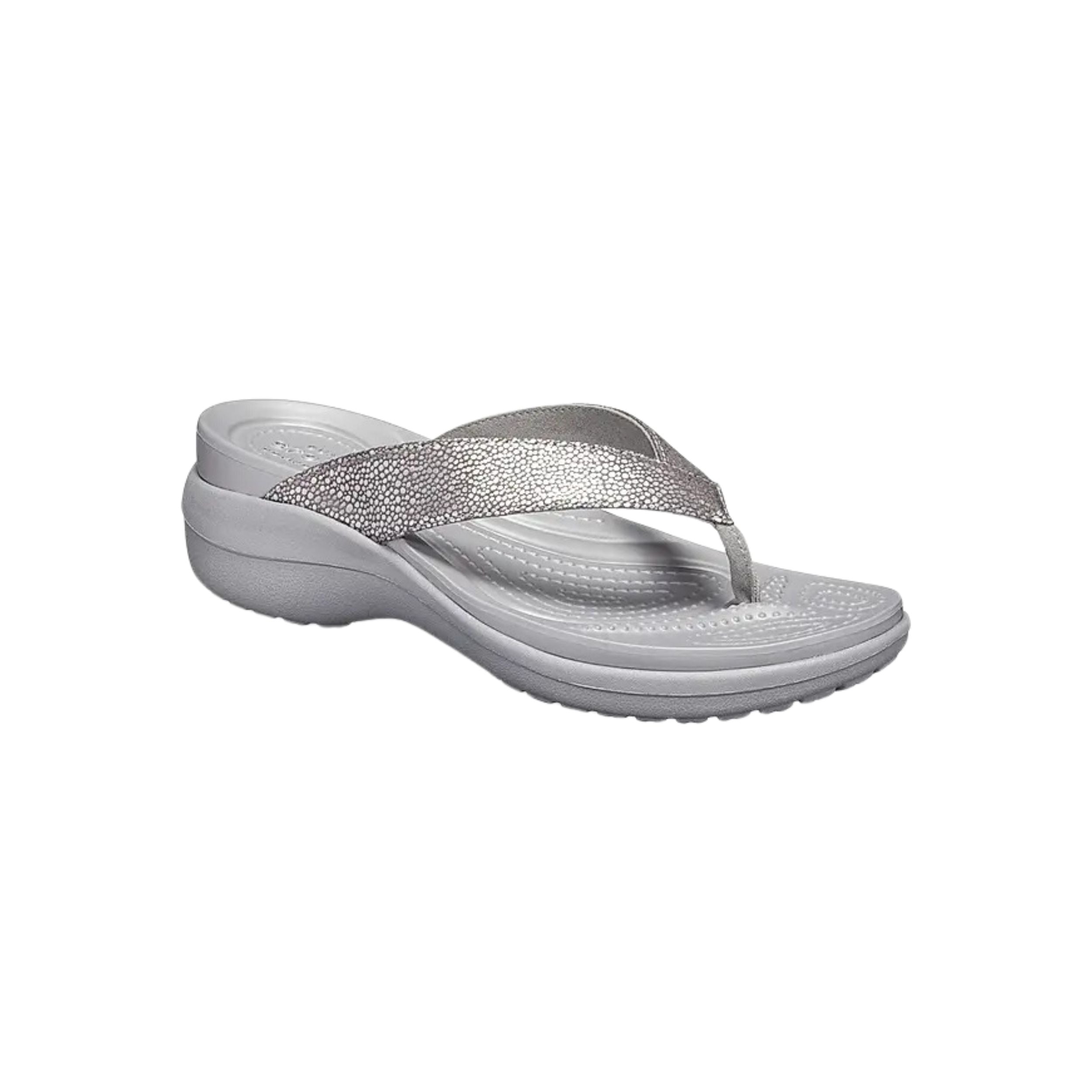 Crocs Women's Capri MetallicTxt Wedge Flip W Flip-Flops