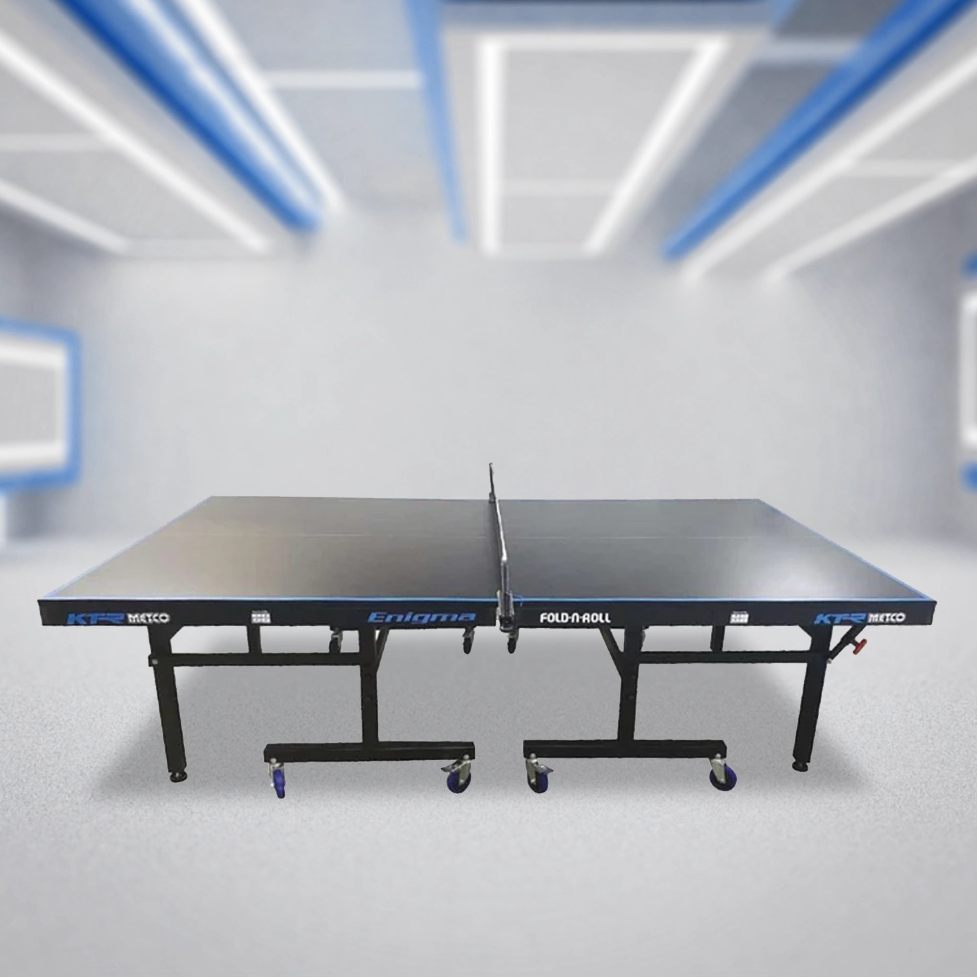 KTR Metco Enigma Black Table Tennis Table - Black/Blue