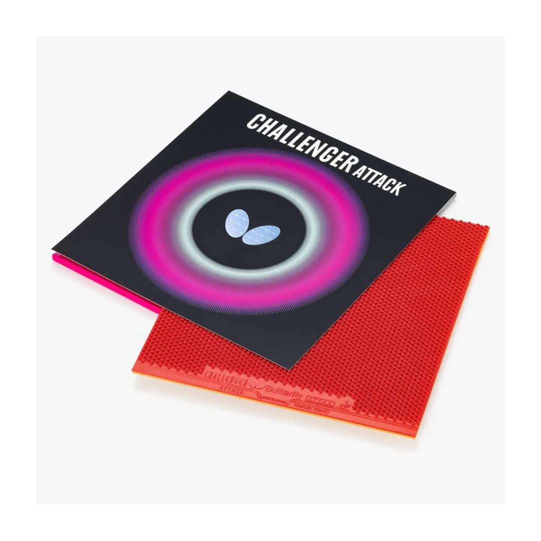 Butterfly Challenger Attack Table Tennis Racquet Rubber - Red