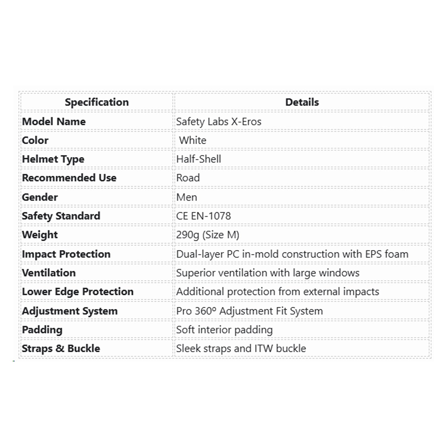 Safety Labs X-Eros Adult Cycling Helmet - White