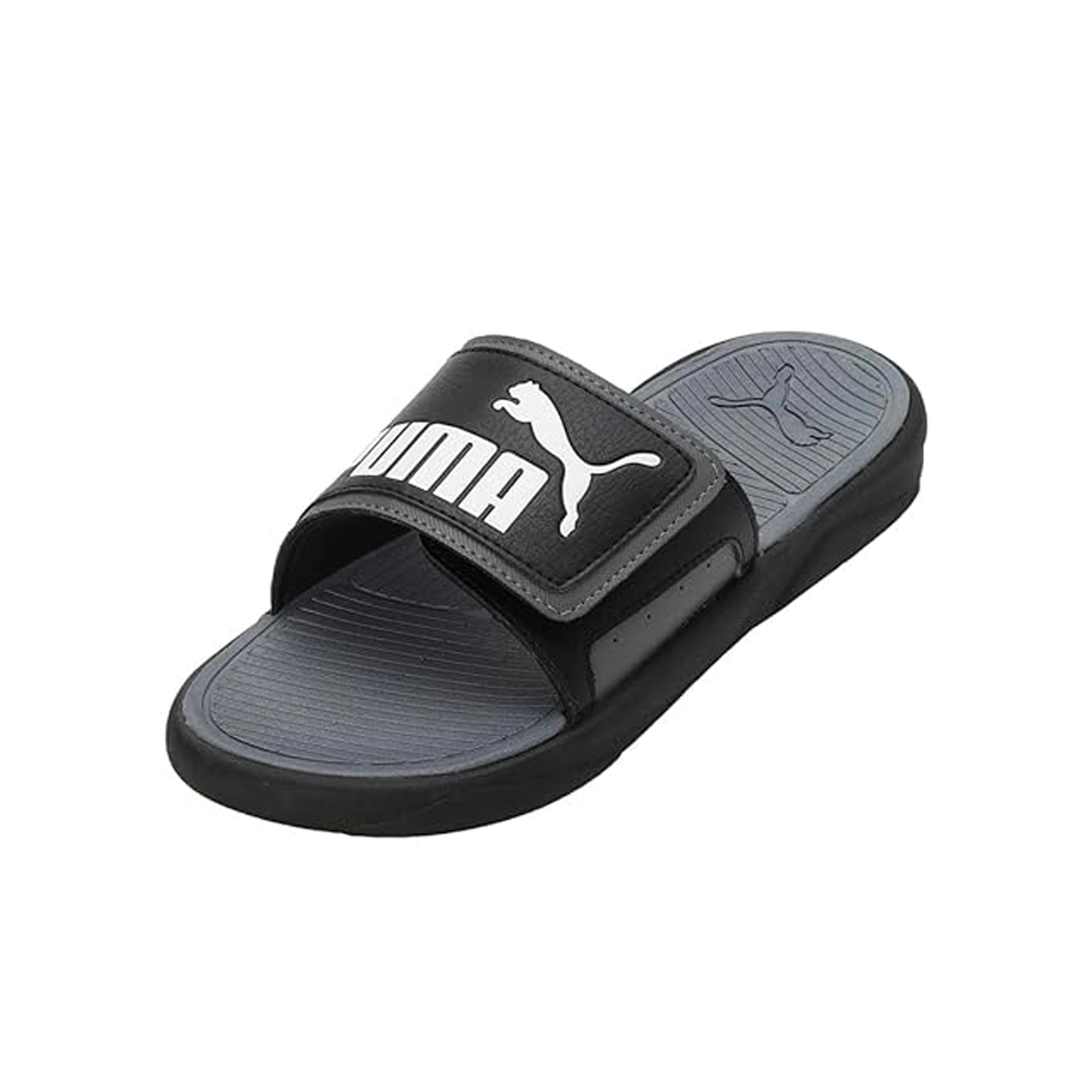 Puma Royalcat Comfort Slide Unisex-Adult Black-Cool Dark Gray-White 39769401