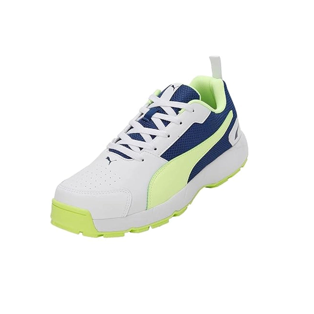 Puma Cricket High Run Men's Shoes (White-Blazing Blue-Fast Yellow) 10780603