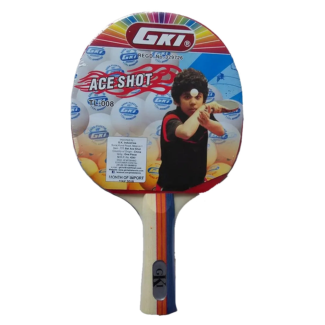 GKI Ace Shot Table Tennis Bat with Cover