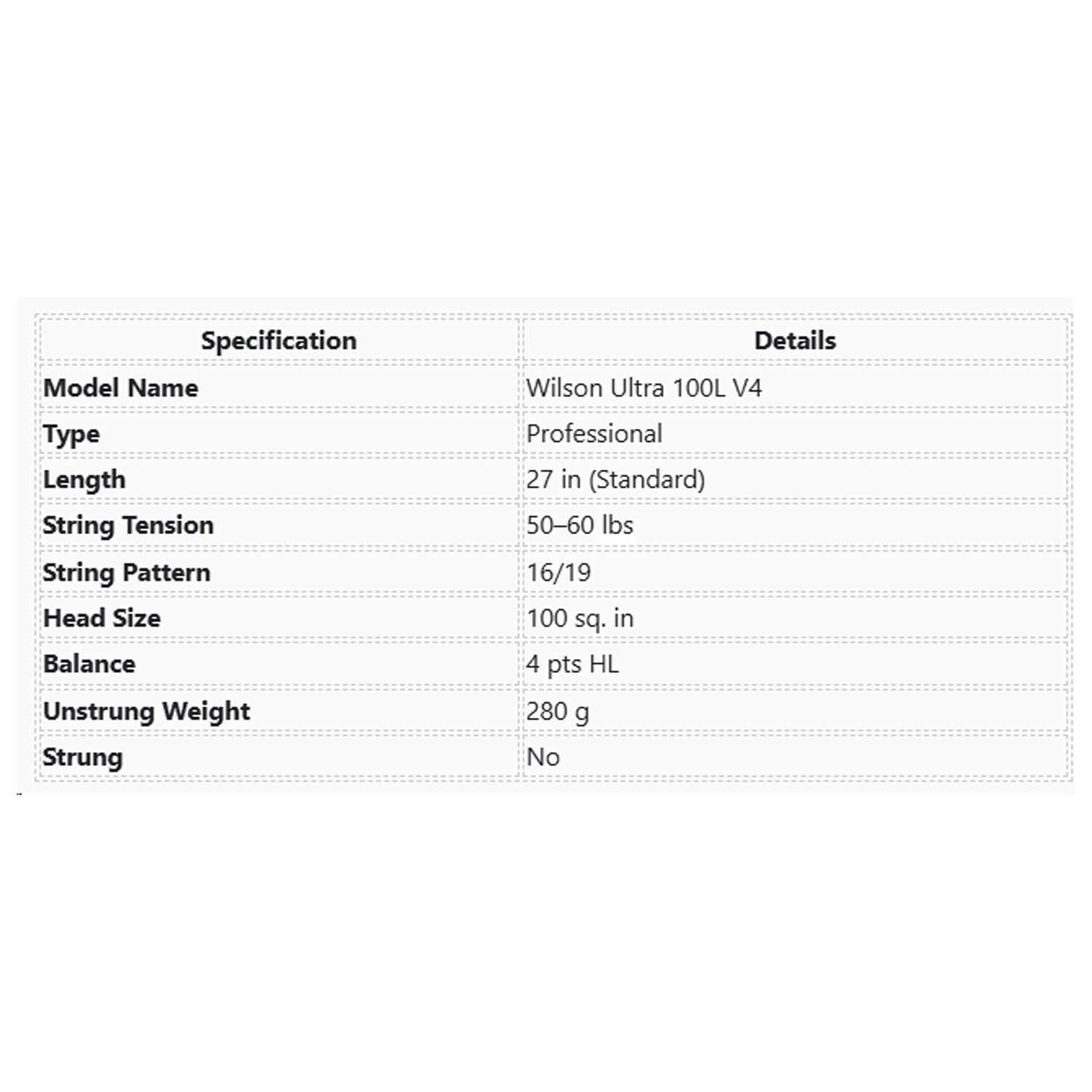 Wilson Ultra 100L V4 Tennis Racquet (Unstrung)