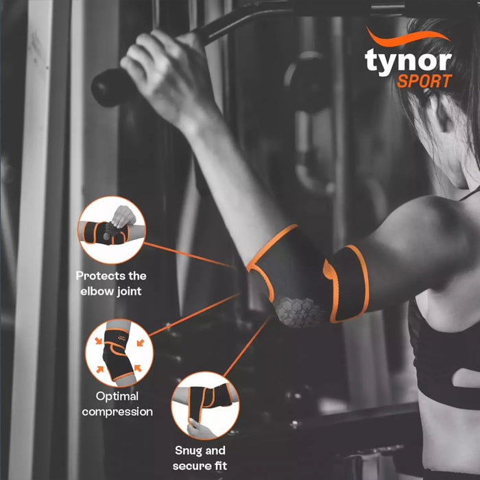 Tynor Elbow Wrap Neo - Black & Orange - InstaSport