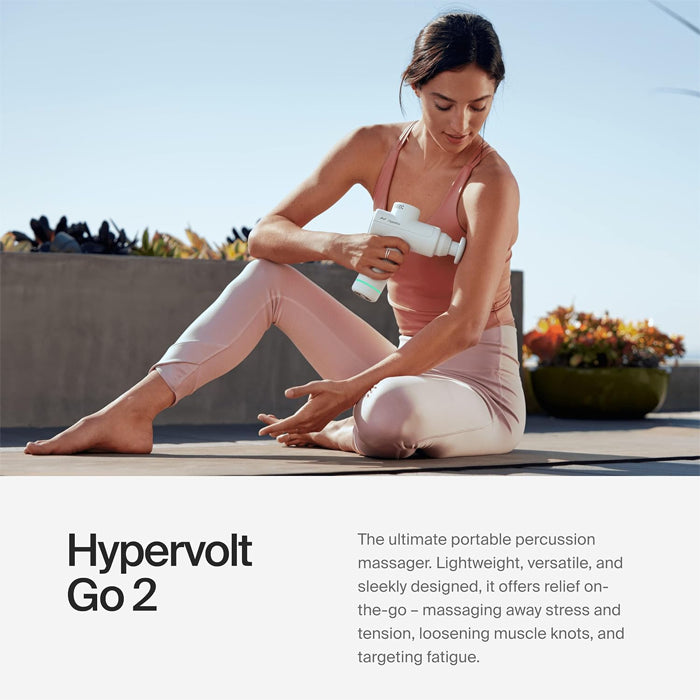 Hyperice Hypervolt Go 2 (White) - Portable Percussion Massage Device - InstaSport