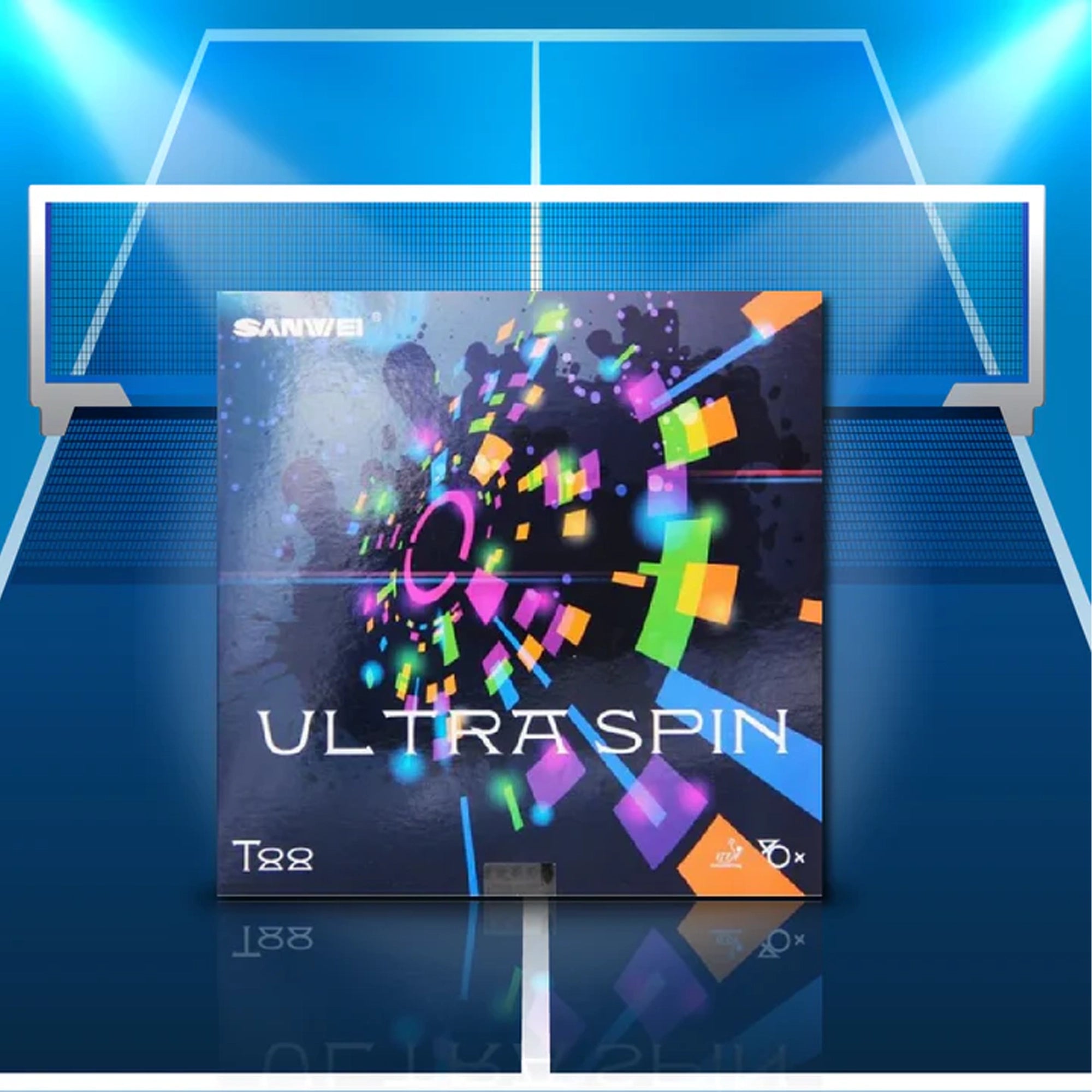 Sanwei Ultraspin T88 Table Tennis Racquet Rubber - Red