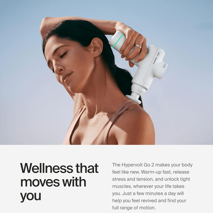 Hyperice Hypervolt Go 2 (White) - Portable Percussion Massage Device - InstaSport