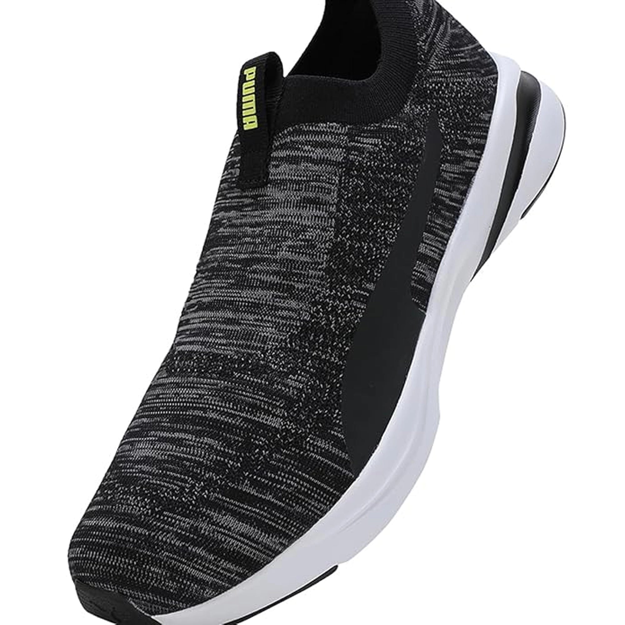 Puma Softride Rift Runlyn Knit Men's Slip-On Shoes (Black-Cool Dark Gray-Lemon Meringue) 31076601