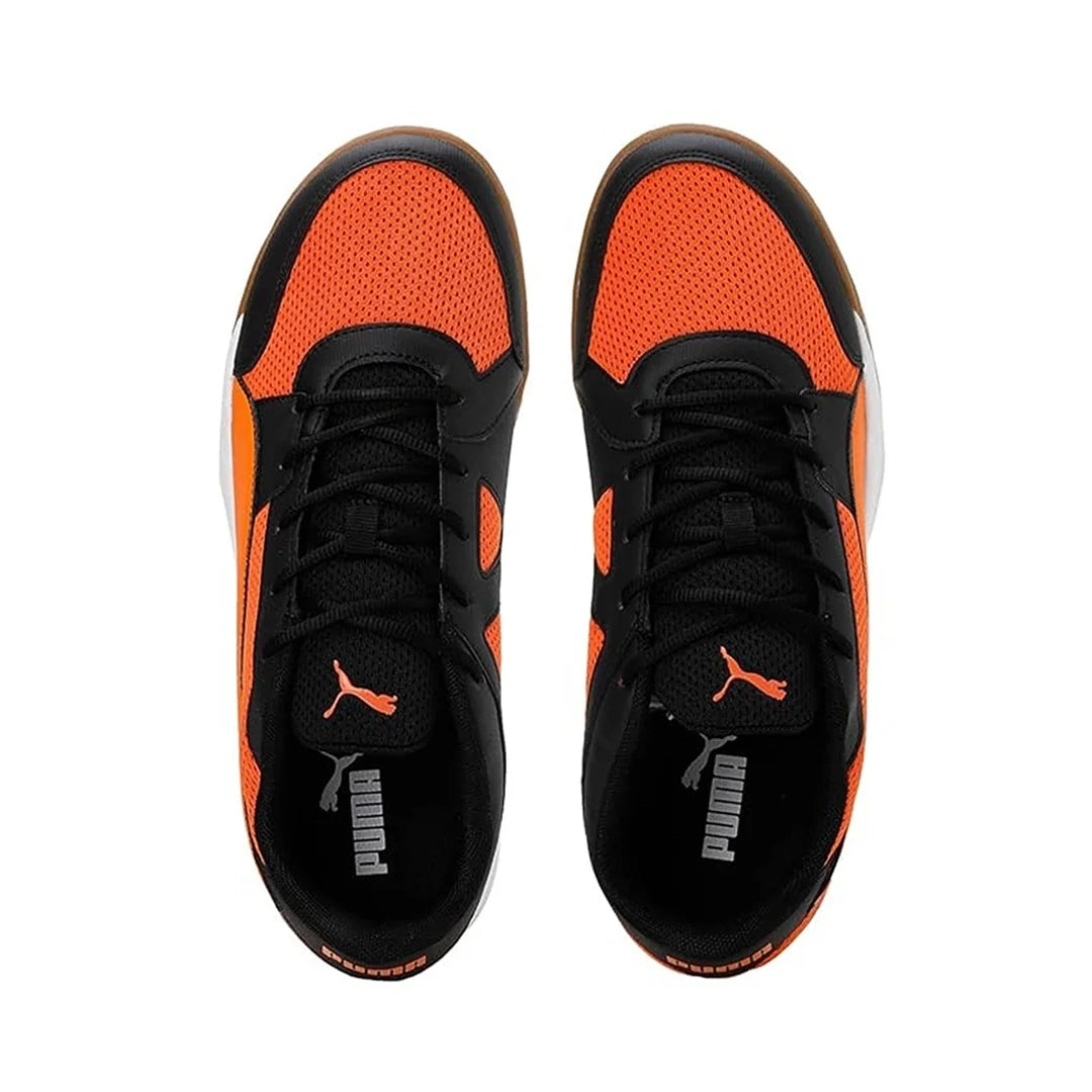 Puma Men's Deuce Indoor Shoe (Black-Vibrant Orange-Silver) 10760403