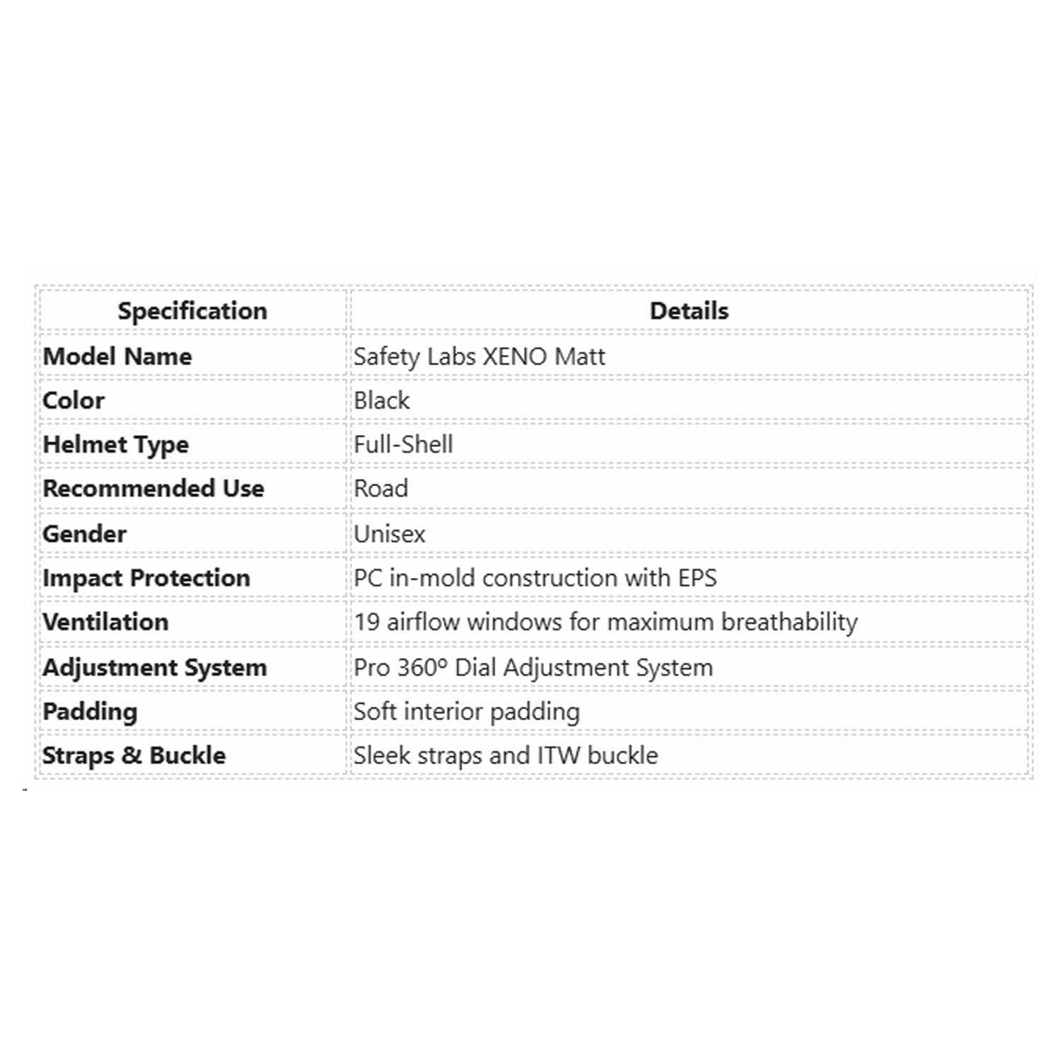 Safety Labs XENO Adult Cycling Helmet - Black