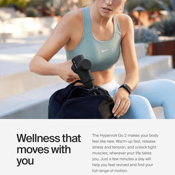 Hyperice Hypervolt Go 2 (Black) - Portable Percussion Massage Device - InstaSport