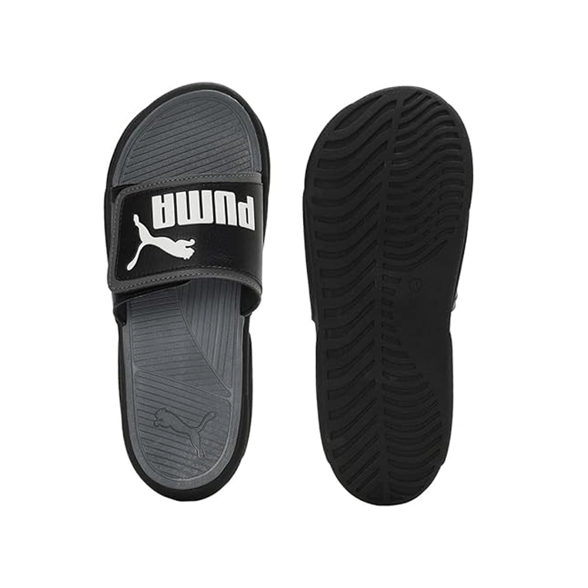 Puma Royalcat Comfort Slide Unisex-Adult Black-Cool Dark Gray-White 39769401