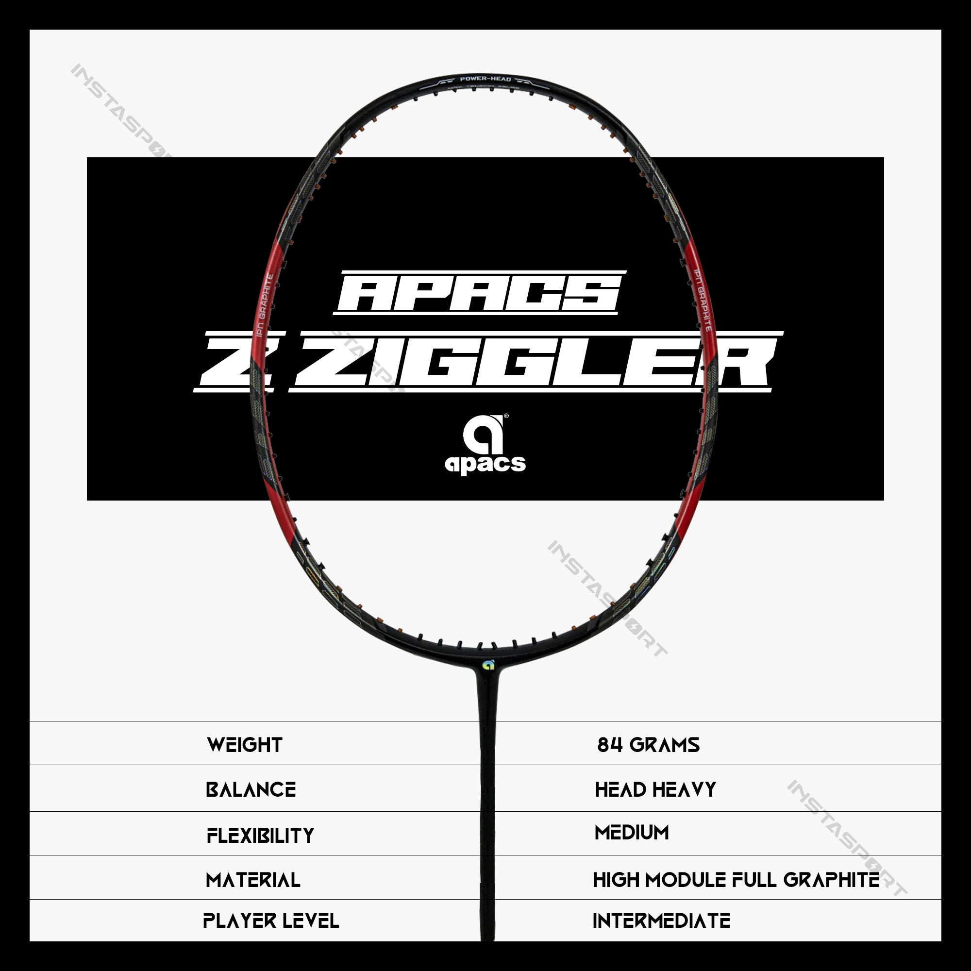 Apacs Z Ziggler (Black) Badminton Racket - InstaSport