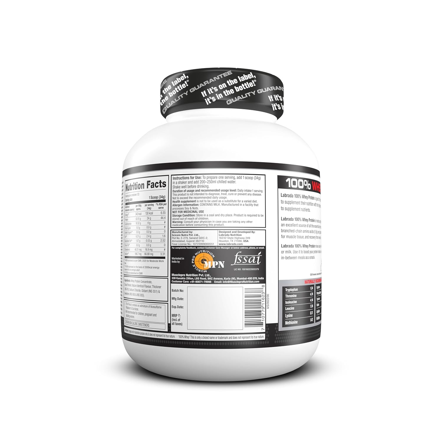 Labrada 100% Casein Micellar Protein - (Chocolate) - InstaSport