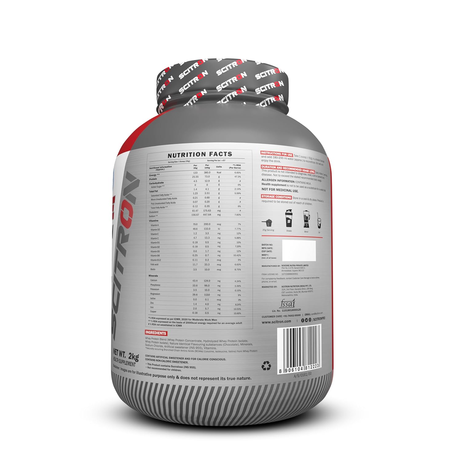 Scitron Nitro Series Premium Whey Protein - (Rich Chocolate) - InstaSport